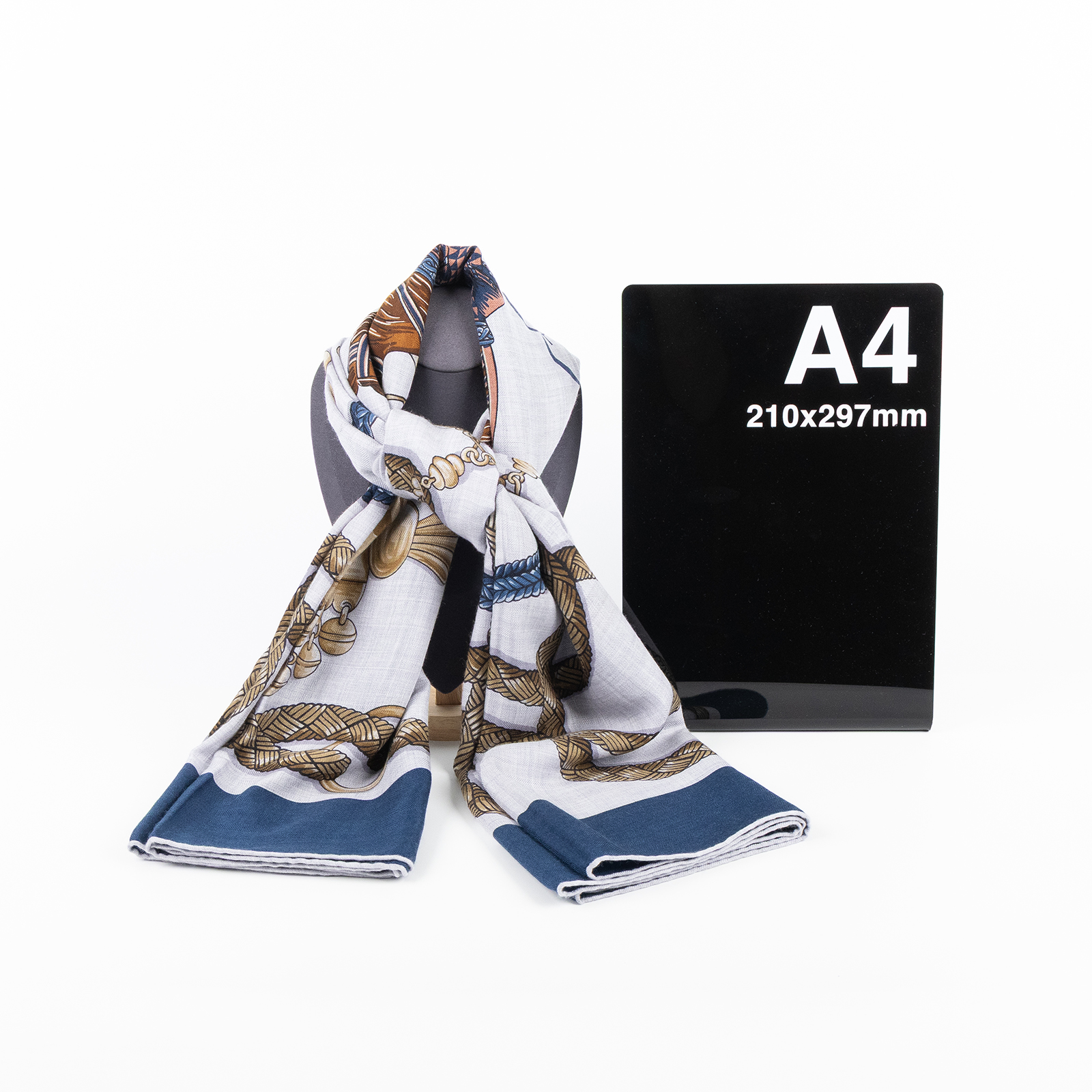 愛馬仕 Hermes Palefroi 140披肩 淺海軍藍 雲紋灰 青銅色 H241423Sv01  藍馬圖喀什米爾圍巾 原廠盒子