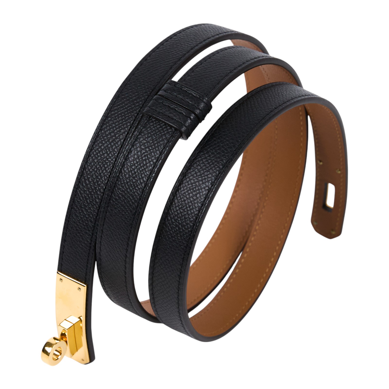 愛馬仕 Hermes Kelly 18 腰帶 黑色 金色五金 H069853CC89 K UY 200 TM K刻黑KELLY皮帶 防塵袋