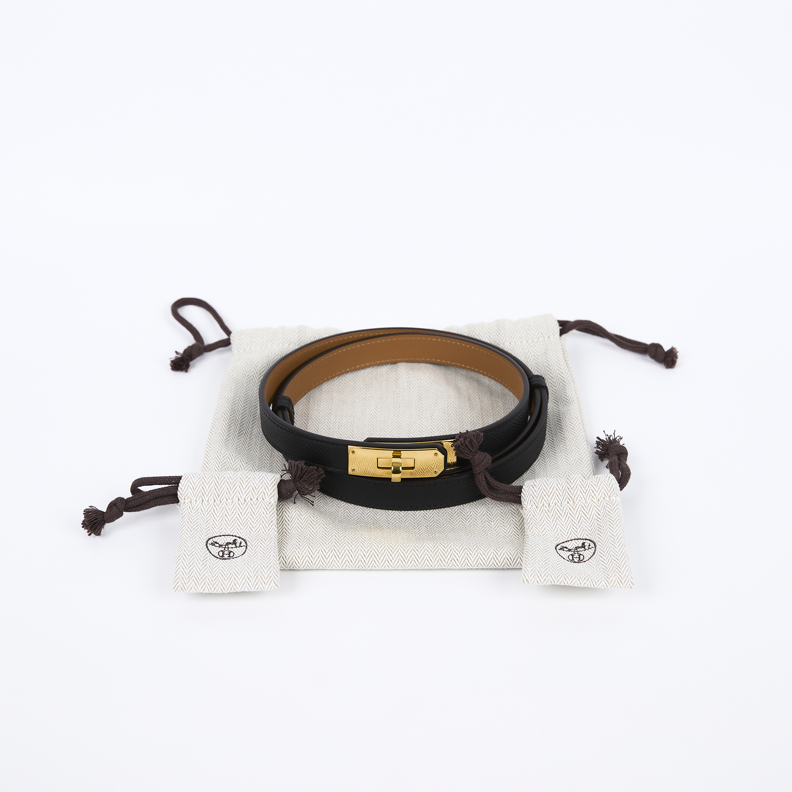 愛馬仕 Hermes Kelly 18 腰帶 黑色 金色五金 H069853CC89 K UY 200 TM K刻黑KELLY皮帶 防塵袋