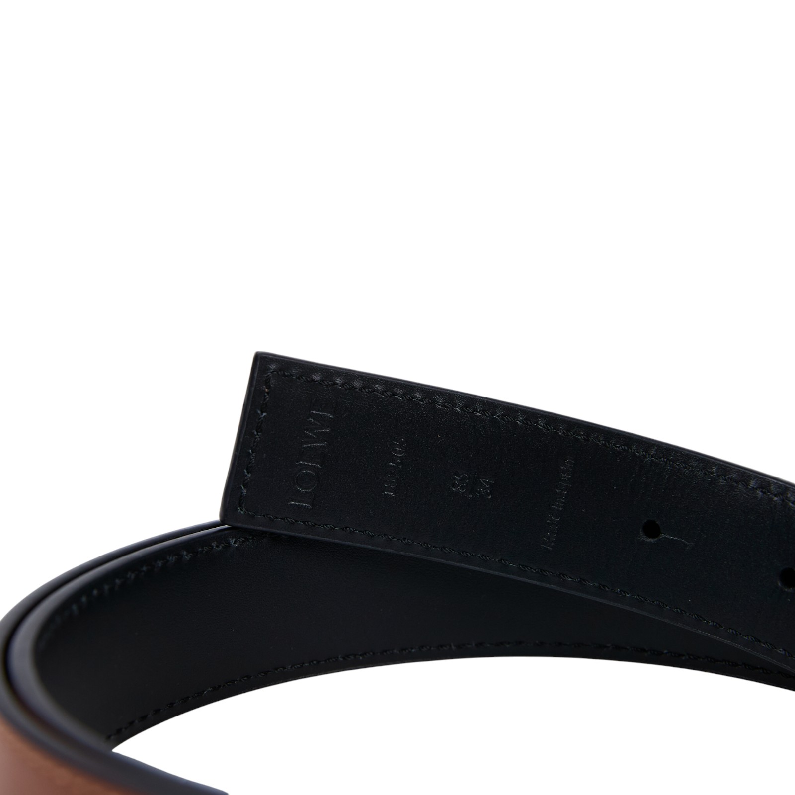 羅意威 LOEWE Anagram 雙面腰帶 E821Z26X03_85 棕LOGO皮帶 防塵袋