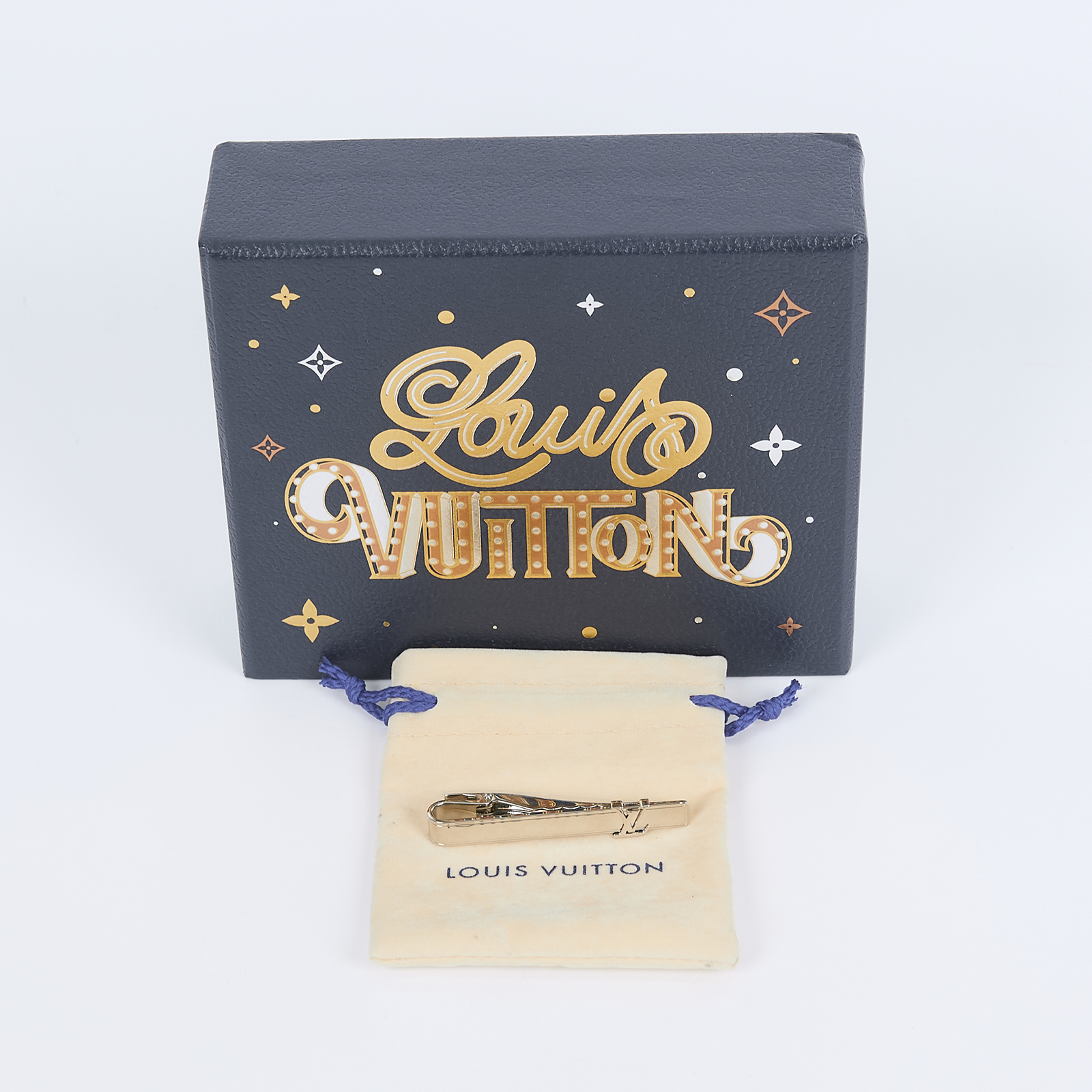 路易威登 LOUIS VUITTON LV Initiales 領帶夾 M61981 銀Initiales 領帶夾 原廠盒子/防塵袋