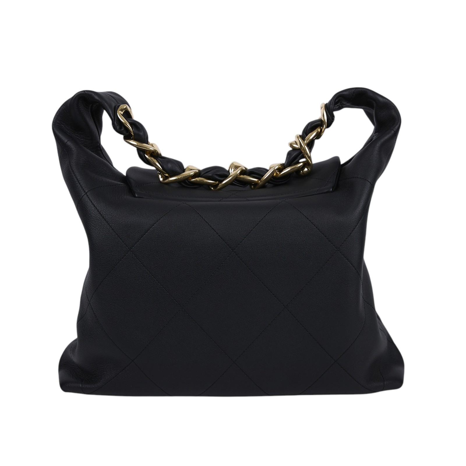 香奈兒 CHANEL 流浪包 Ｍaxi Hobo Bag 超大型 肩背包 AS5838 晶片款 黑牛皮超大型流浪包 原廠盒子/防塵袋/購買證明