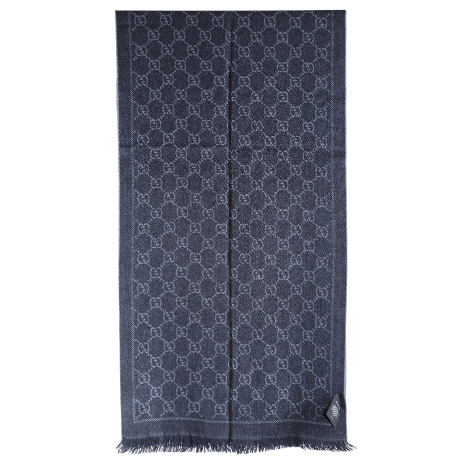 古馳 GUCCI GG 披肩 圍巾 133483 3G200 黑灰色GG圍巾 無附屬品