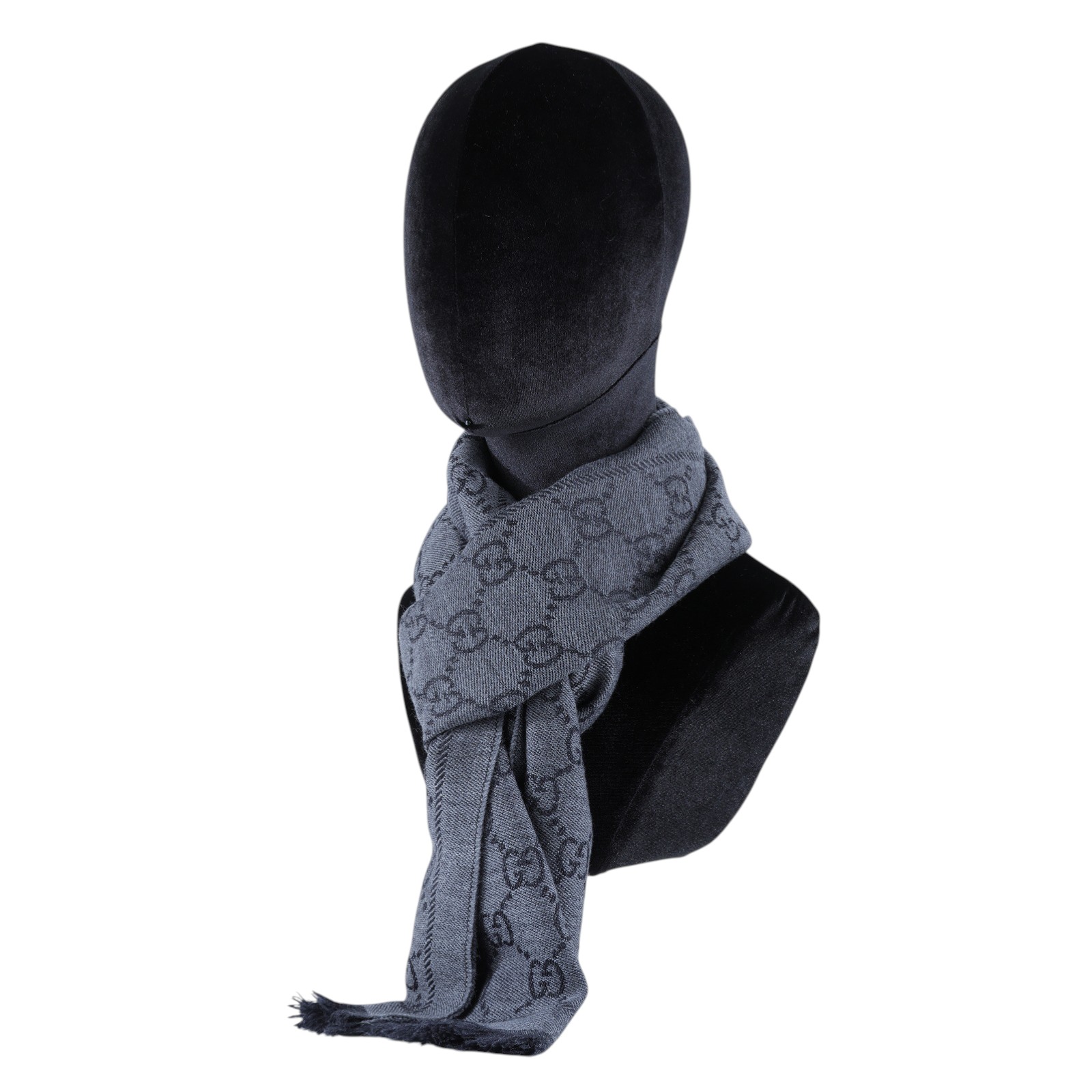 古馳 GUCCI GG 披肩 圍巾 133483 3G200 黑灰色GG圍巾 無附屬品