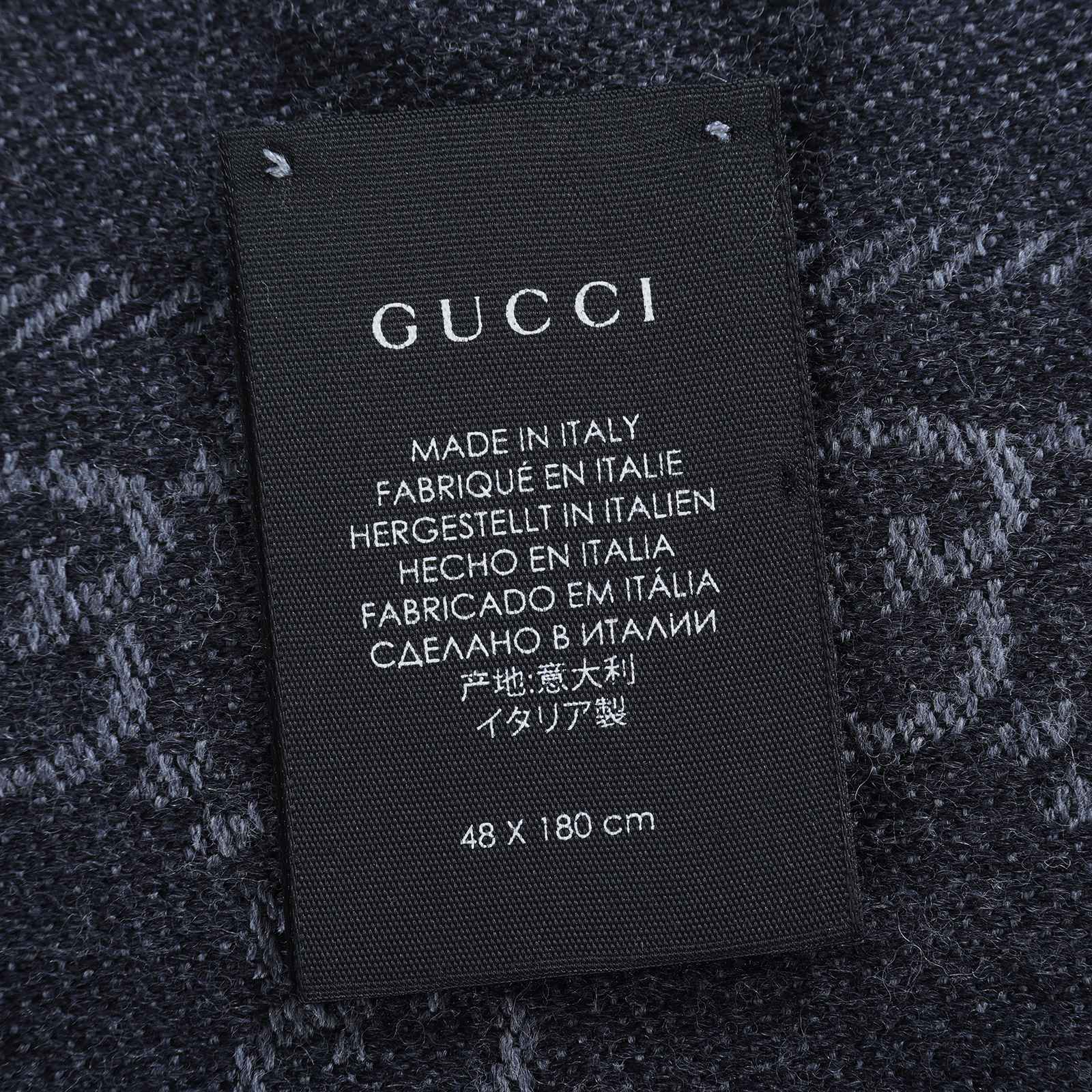 古馳 GUCCI GG 披肩 圍巾 133483 3G200 黑灰色GG圍巾 無附屬品