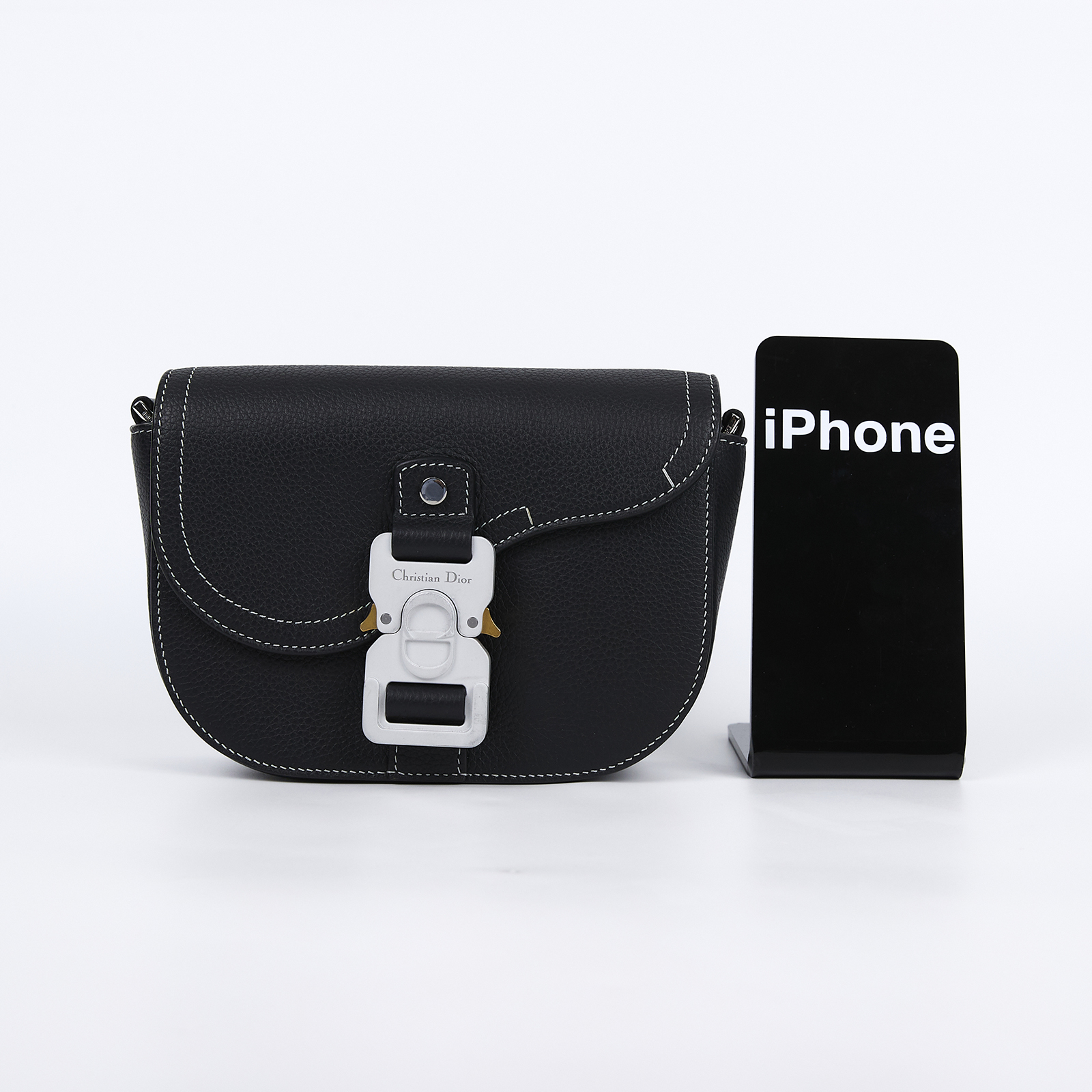 迪奧 CHRISTIAN DIOR Saddle 迷你 翻蓋 郵差包 2ADCA435YKK 黑Saddle 迷你翻蓋郵差包 原廠盒子/防塵袋
