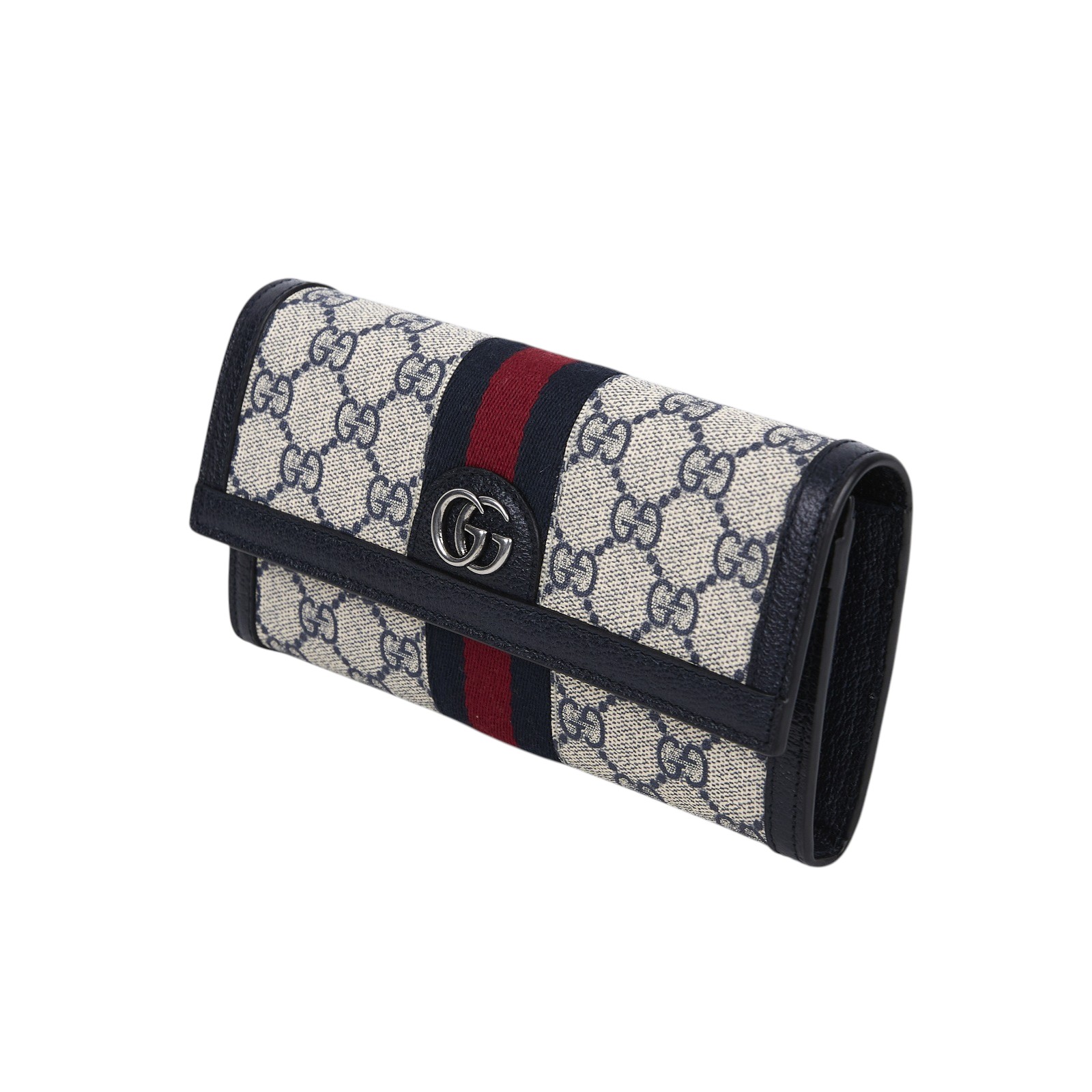 古馳 GUCCI Ophidia GG 長型 錢包 長夾 523153 96IWG 深藍Ophidia GG 印花對開長夾 原廠盒子/防塵袋