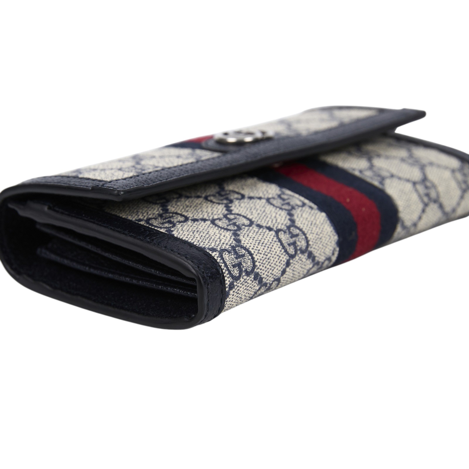 古馳 GUCCI Ophidia GG 長型 錢包 長夾 523153 96IWG 深藍Ophidia GG 印花對開長夾 原廠盒子/防塵袋