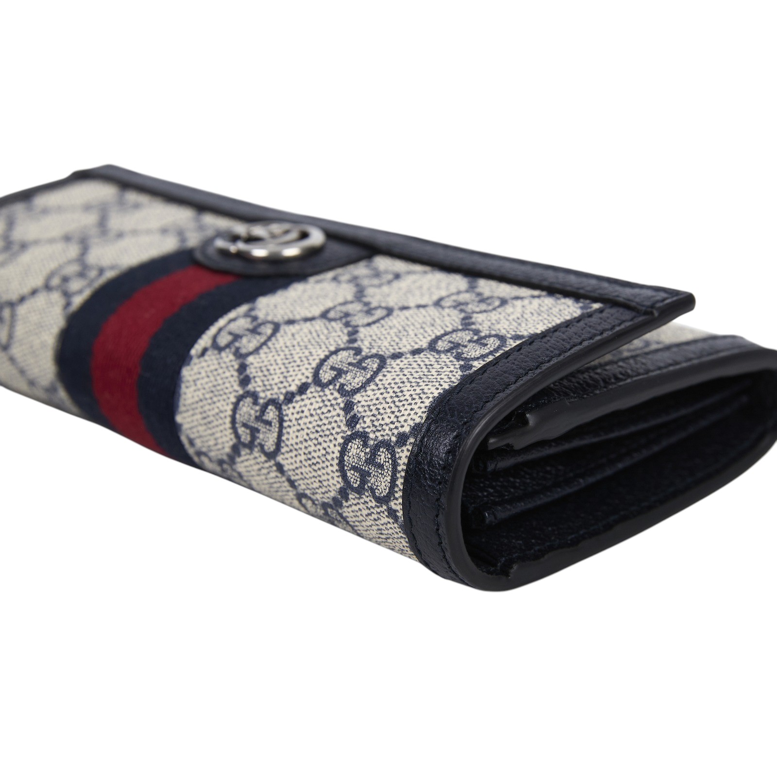 古馳 GUCCI Ophidia GG 長型 錢包 長夾 523153 96IWG 深藍Ophidia GG 印花對開長夾 原廠盒子/防塵袋