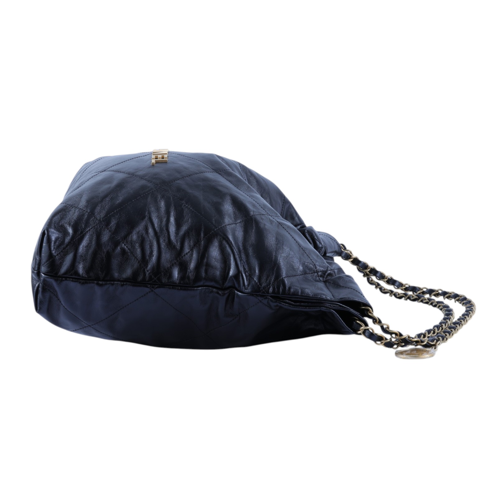 香奈兒 CHANEL 22 中型 束口包 AS3261 B19059 晶片款 黑金22包 中號 原廠盒子/防塵袋/購買證明影本/內袋