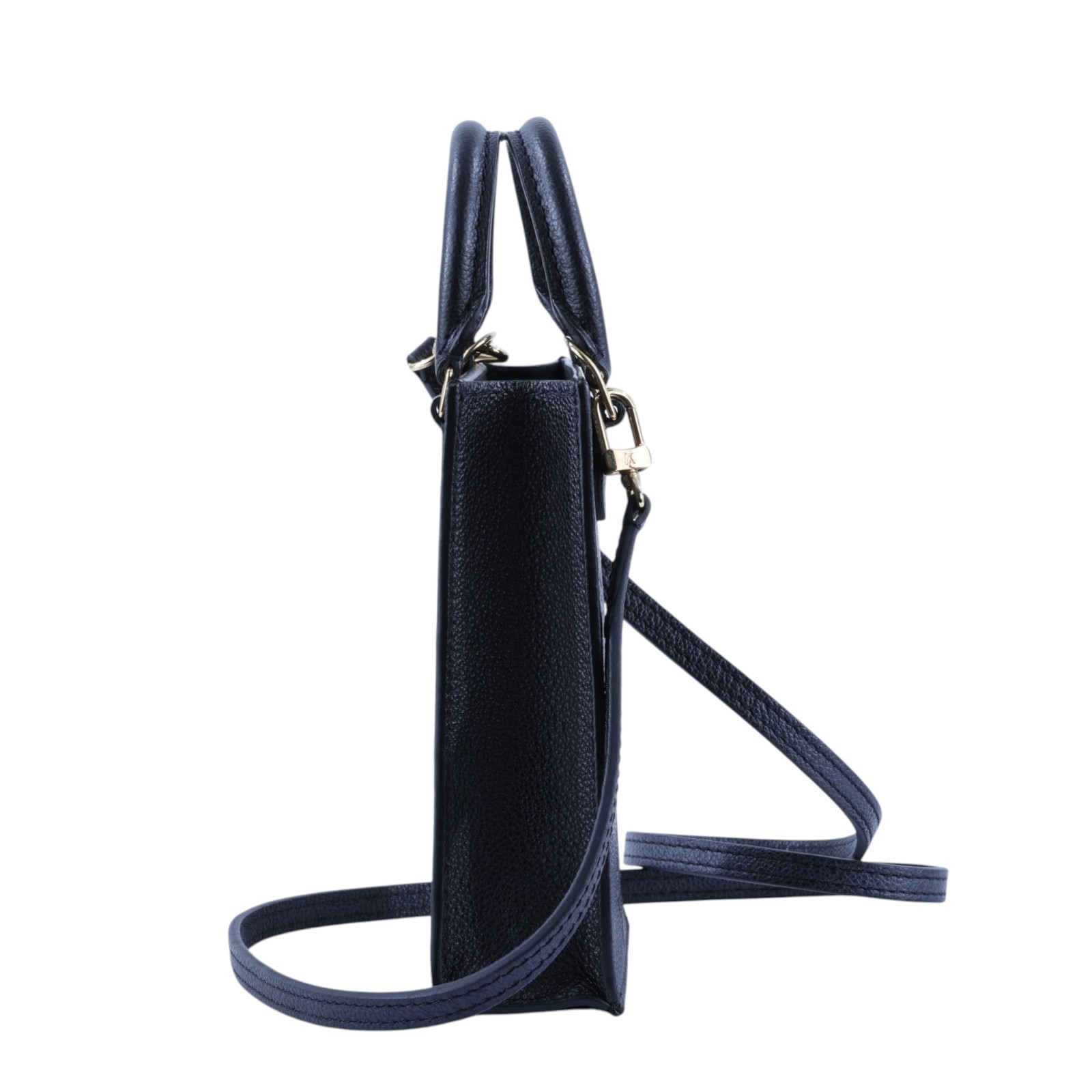 路易威登 LOUIS VUITTON Petit Sac Plat 黑色壓紋 迷你 琴譜包 M81417 晶片款 黑原花壓紋琴譜包 背帶