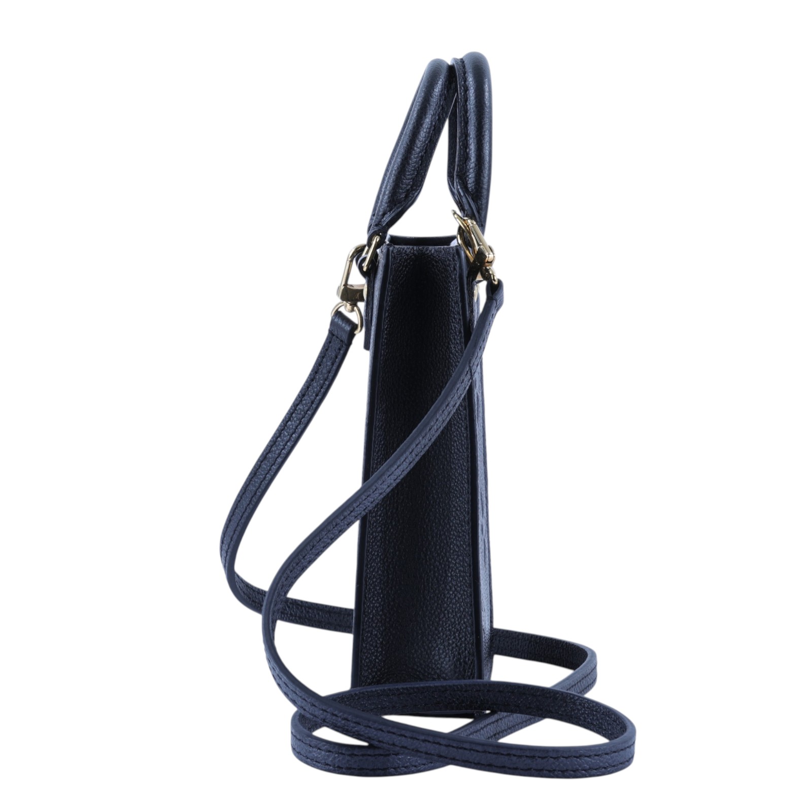 路易威登 LOUIS VUITTON Petit Sac Plat 黑色壓紋 迷你 琴譜包 M81417 晶片款 黑原花壓紋琴譜包 背帶