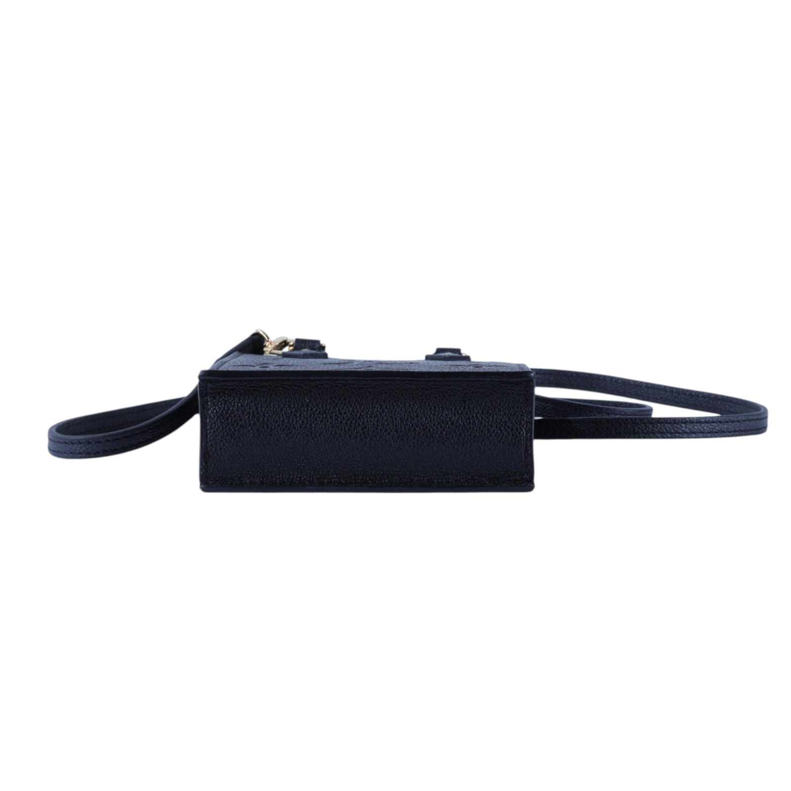 路易威登 LOUIS VUITTON Petit Sac Plat 黑色壓紋 迷你 琴譜包 M81417 晶片款 黑原花壓紋琴譜包 背帶