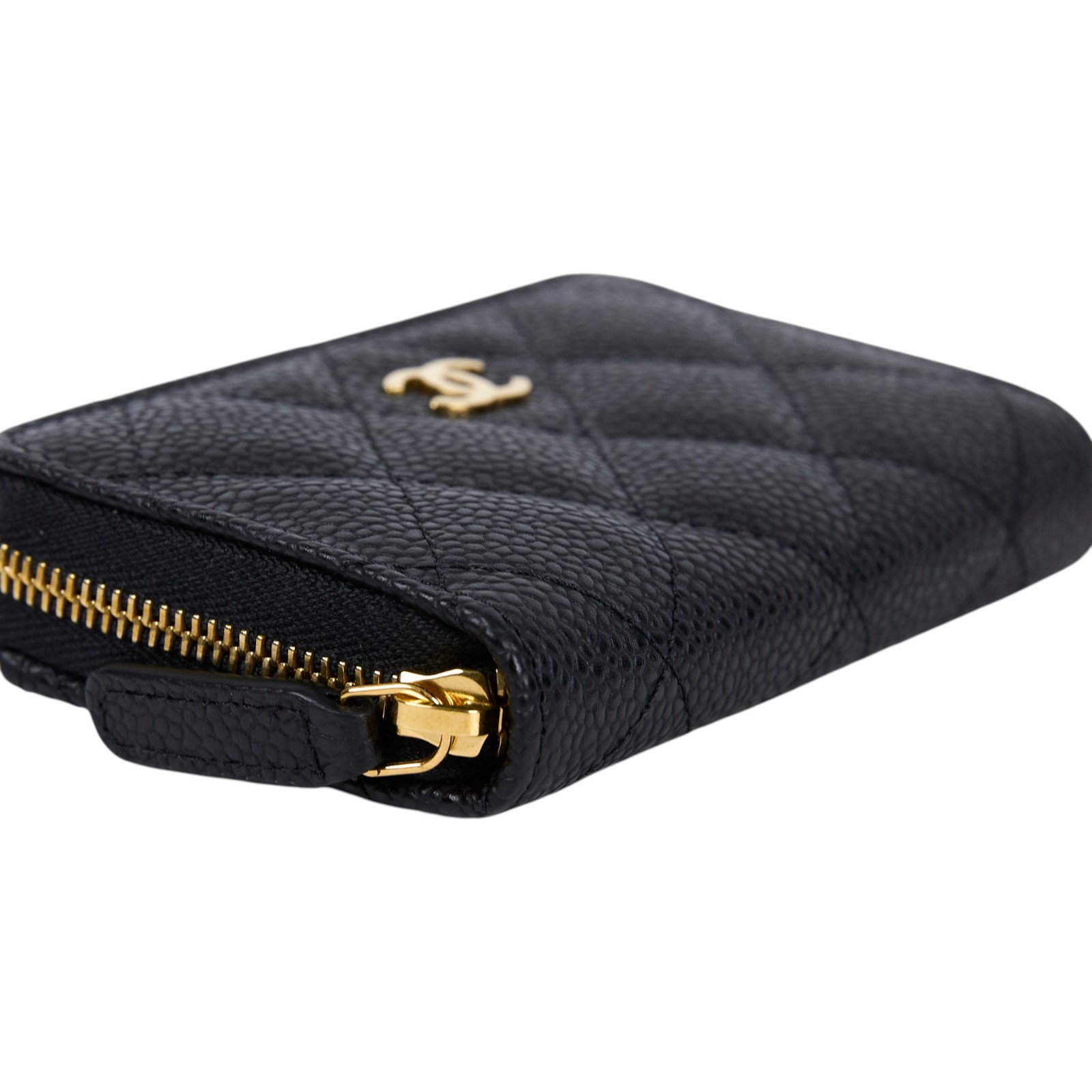 香奈兒 CHANEL 經典 拉鏈 零錢包 錢包 卡夾 AP0216 晶片款 黑荔枝拉鍊卡包 原廠盒子/防塵袋