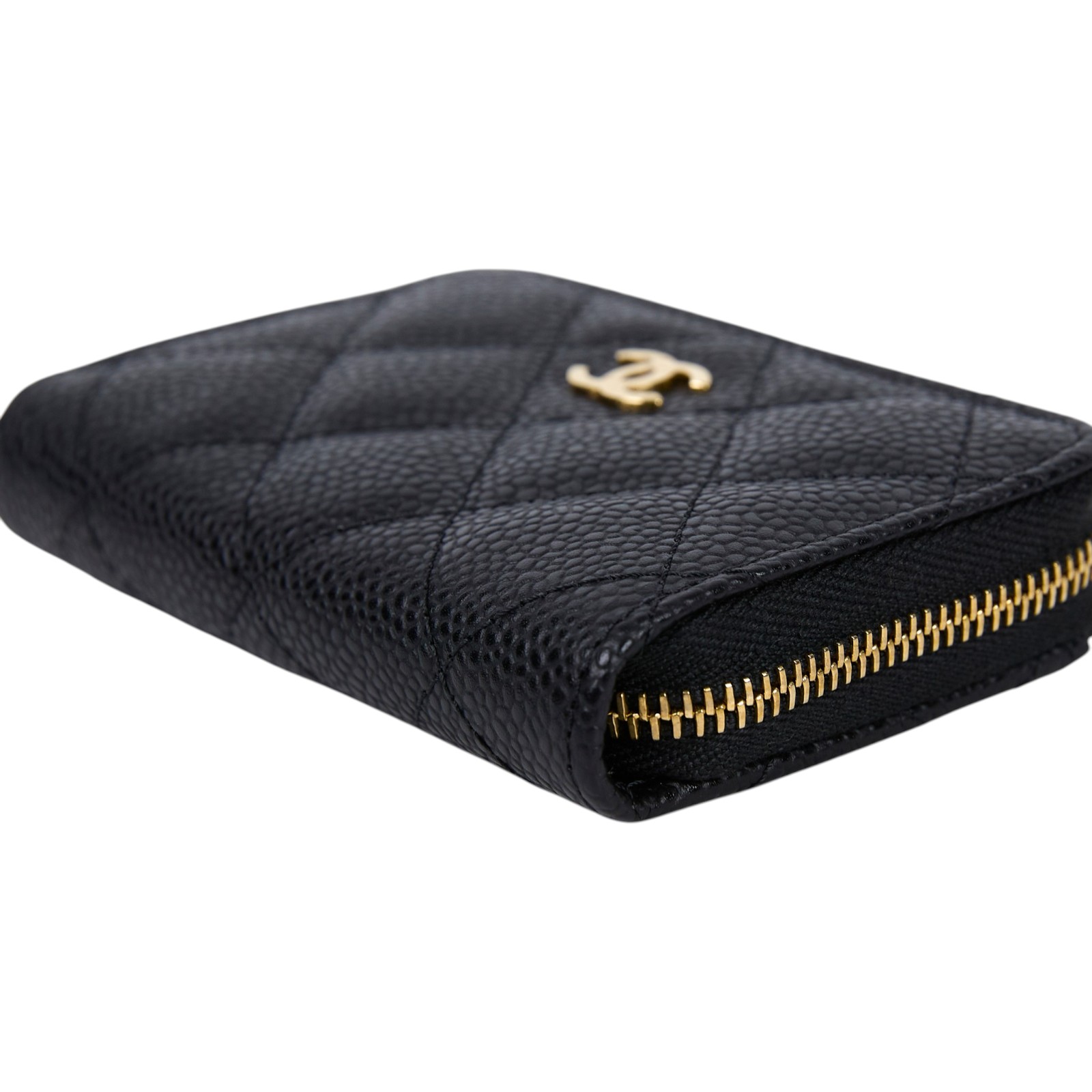 香奈兒 CHANEL 經典 拉鏈 零錢包 錢包 卡夾 AP0216 晶片款 黑荔枝拉鍊卡包 原廠盒子/防塵袋