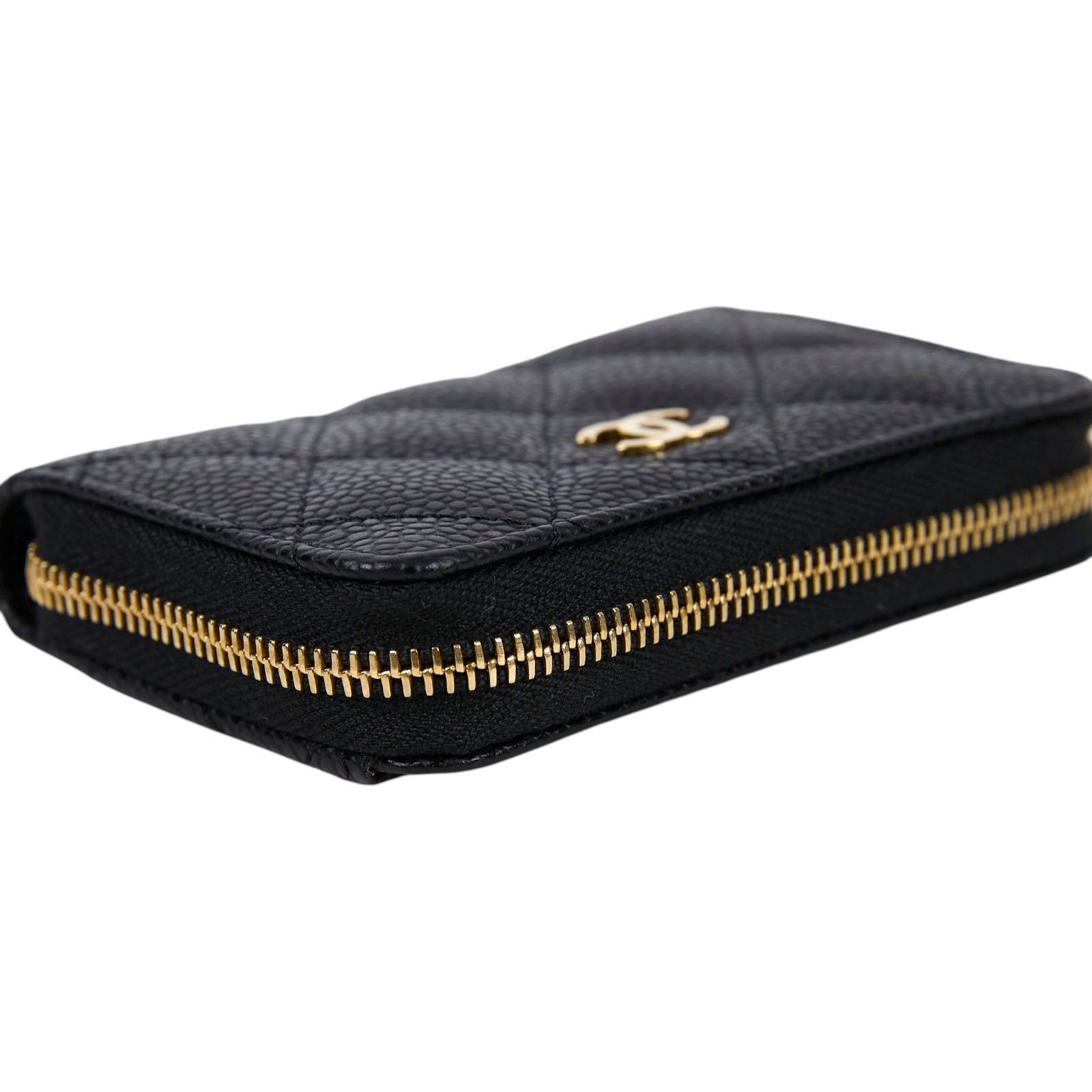 香奈兒 CHANEL 經典 拉鏈 零錢包 錢包 卡夾 AP0216 晶片款 黑荔枝拉鍊卡包 原廠盒子/防塵袋