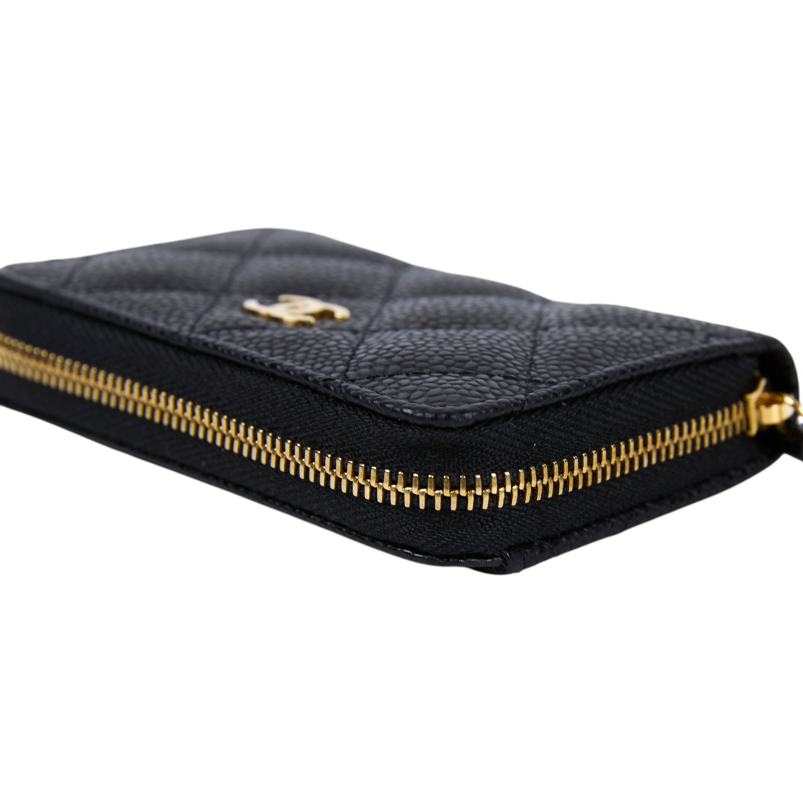 香奈兒 CHANEL 經典 拉鏈 零錢包 錢包 卡夾 AP0216 晶片款 黑荔枝拉鍊卡包 原廠盒子/防塵袋