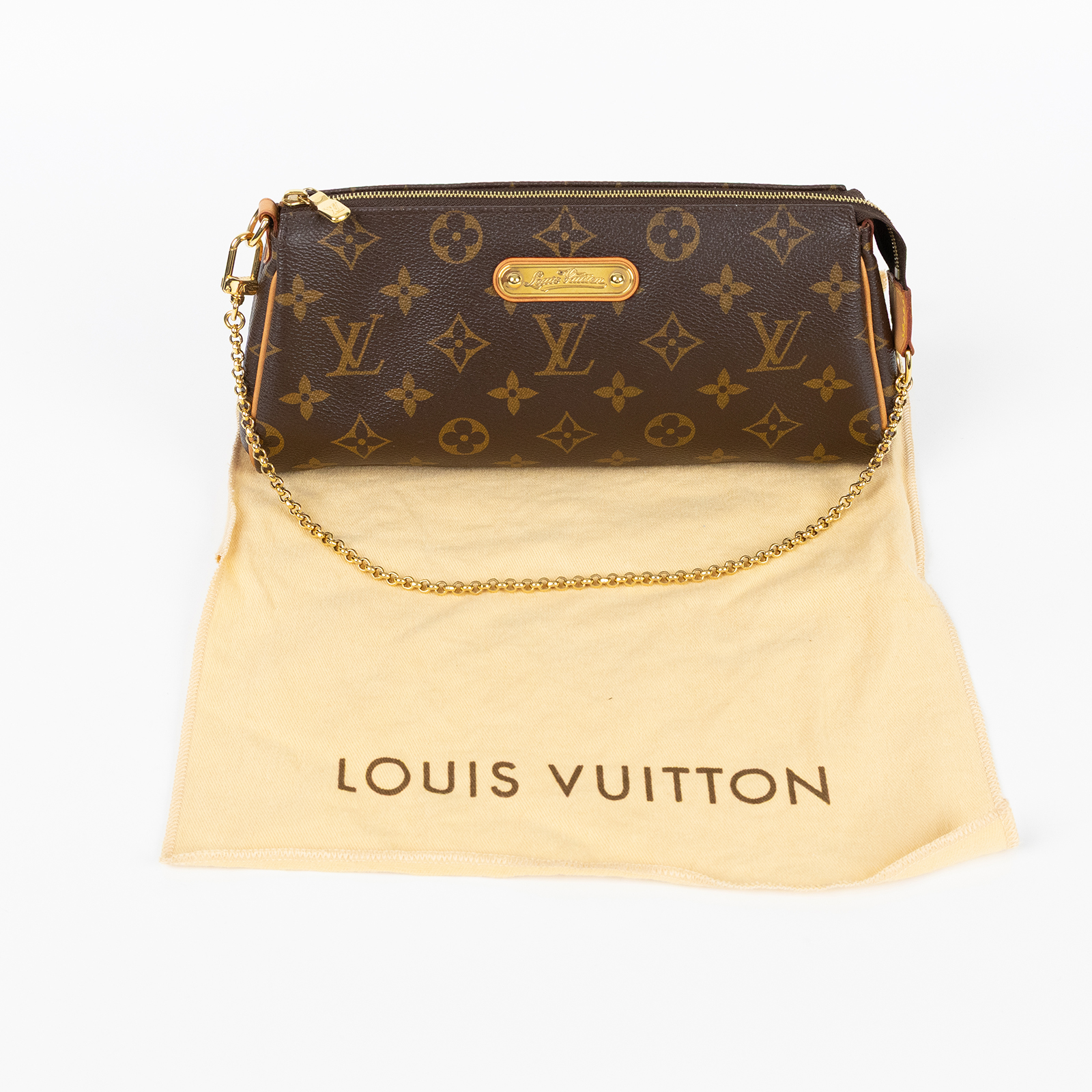 路易威登 LOUIS VUITTON Eva 經典帆布 鍊帶 小肩包 M95567 原花EVA 防塵袋
