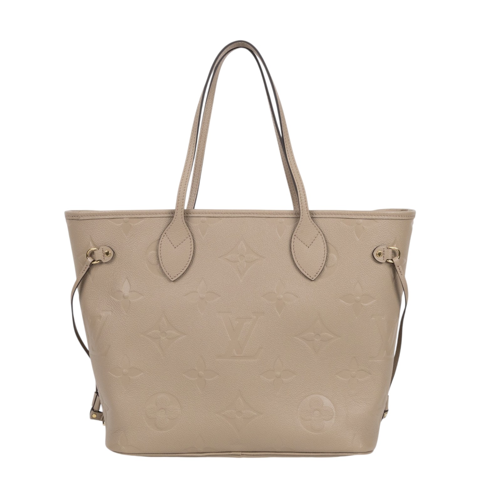 路易威登 LOUIS VUITTON Neverfull MM 手提 托特包 壓花牛皮 斑鳩灰色 M45686 晶片款  原廠盒子/防塵袋/內袋