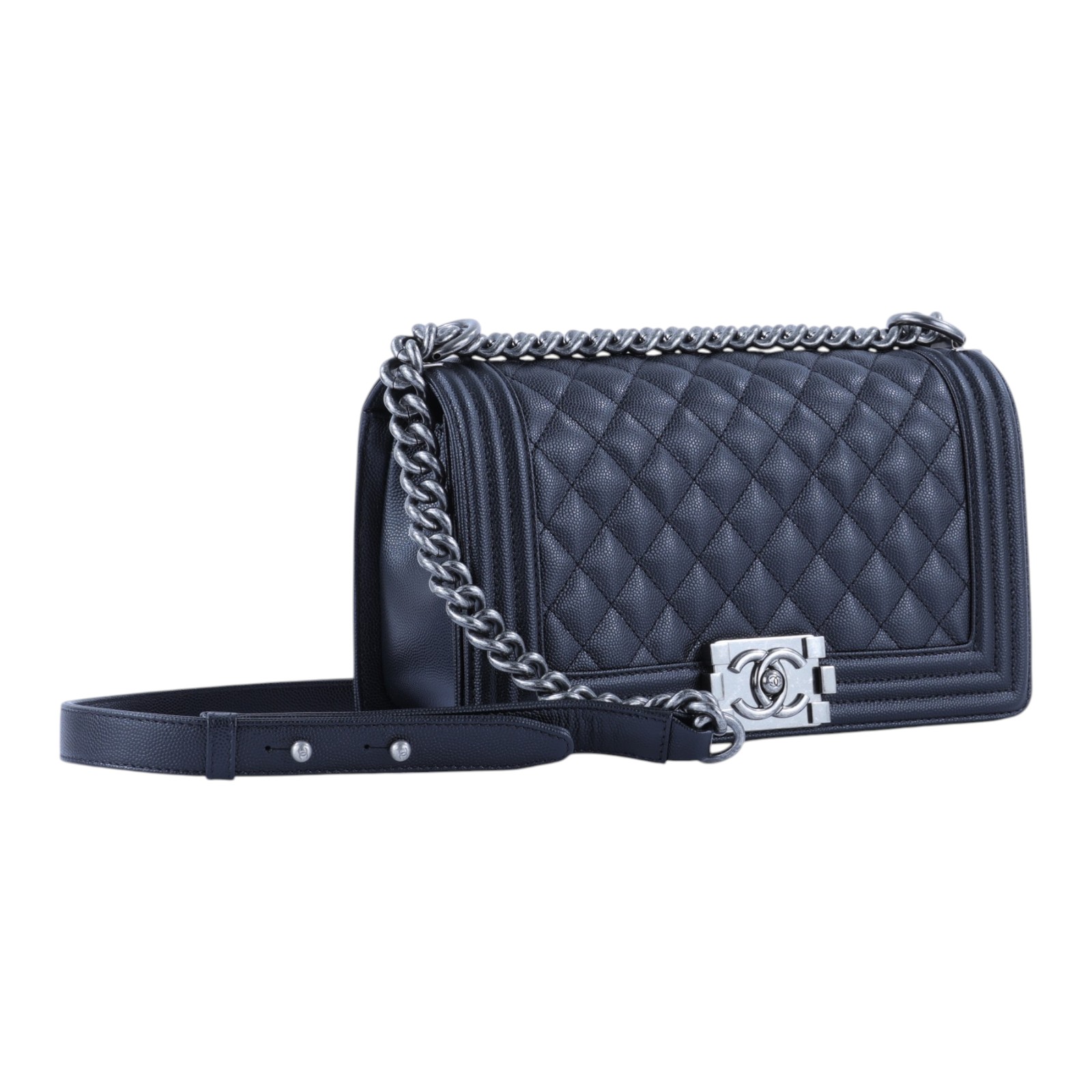 香奈兒 CHANEL Boy 25 口蓋包 A67086 晶片款 黑荔枝BOY25 原廠盒子/防塵袋