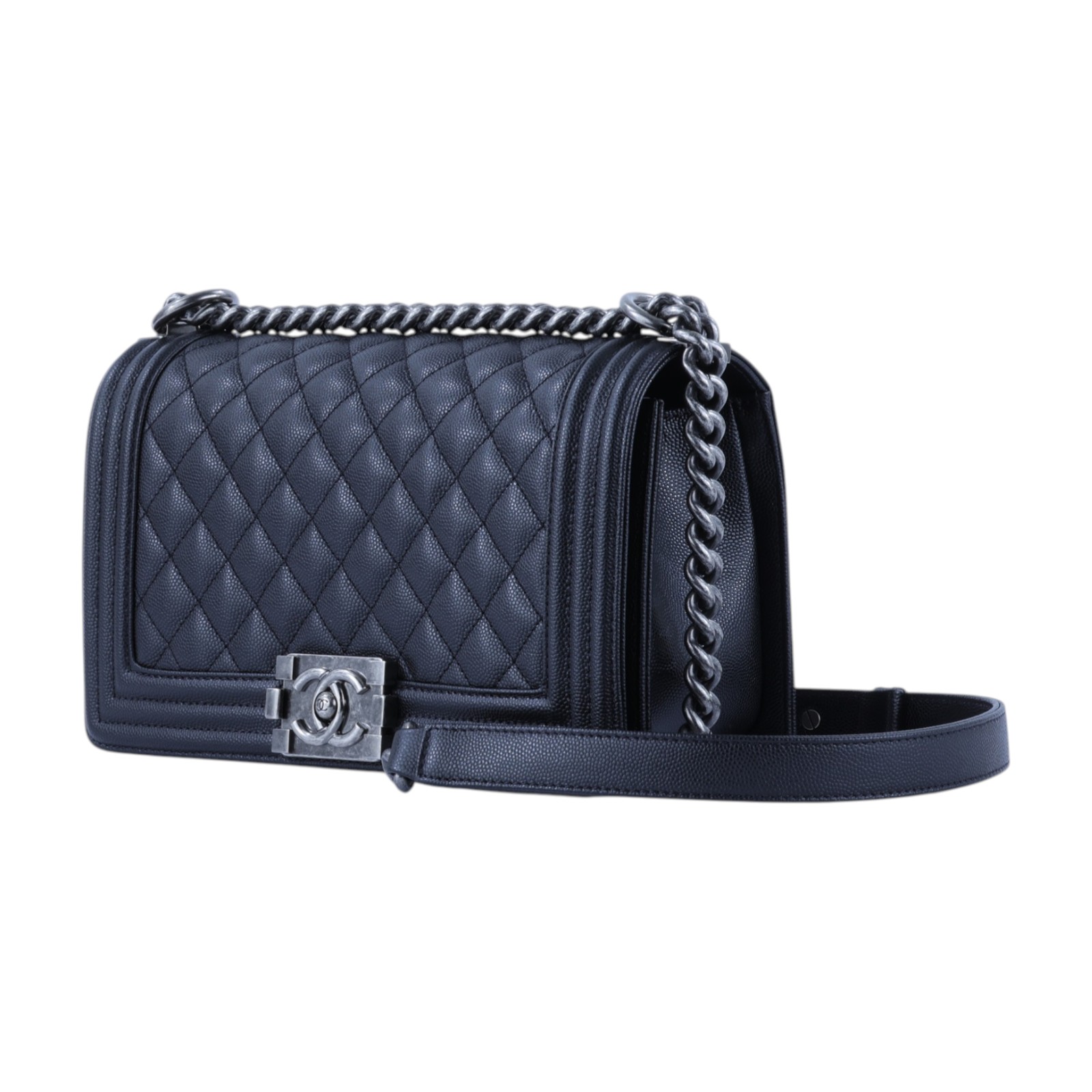 香奈兒 CHANEL Boy 25 口蓋包 A67086 晶片款 黑荔枝BOY25 原廠盒子/防塵袋