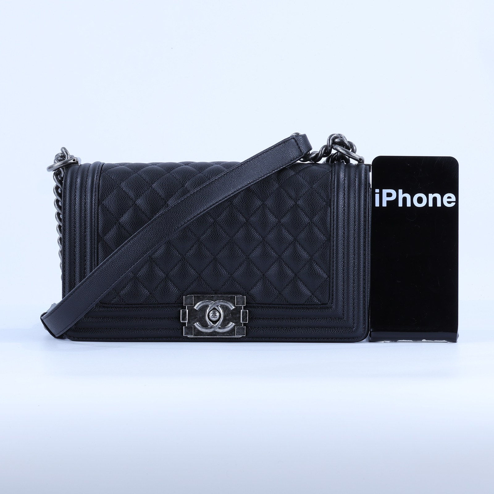 香奈兒 CHANEL Boy 25 口蓋包 A67086 晶片款 黑荔枝BOY25 原廠盒子/防塵袋