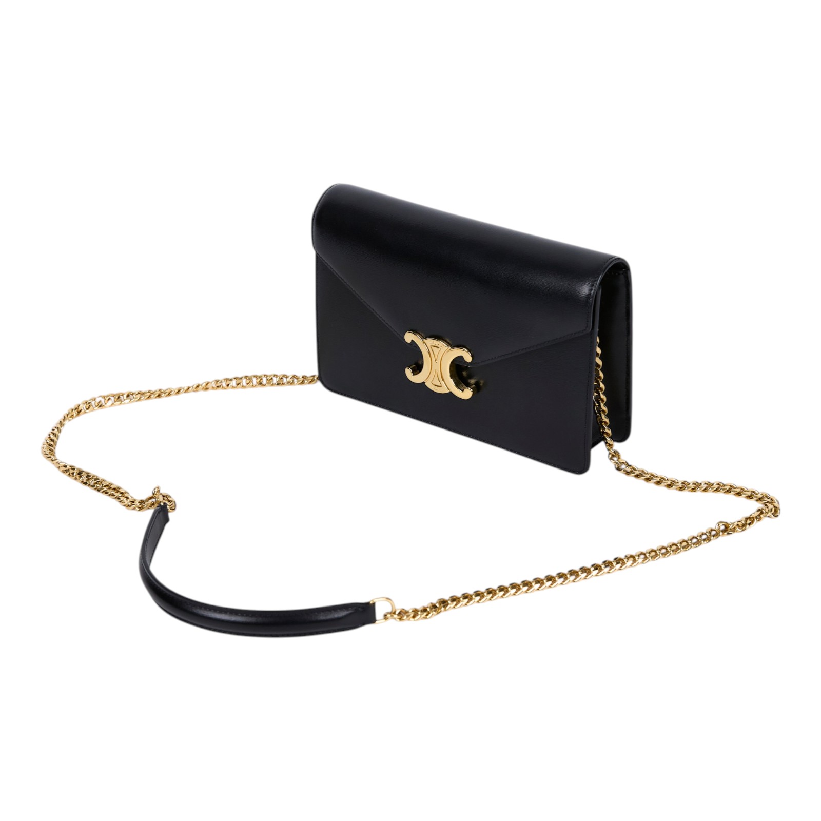 思琳 CELINE Margo 飾鍊錢包 10L033DPV 黑金MARGO WOC 原廠盒子/防塵袋