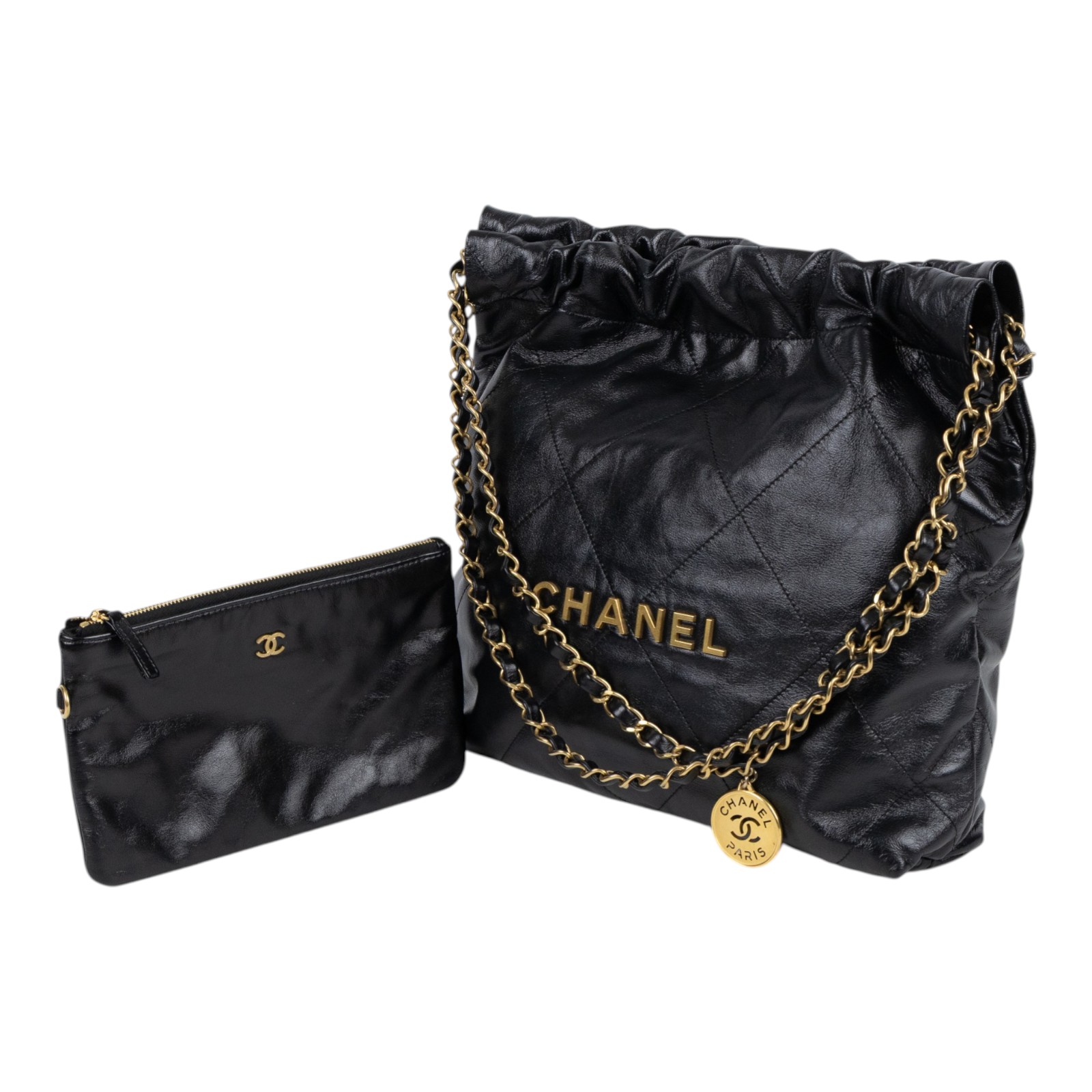 香奈兒 CHANEL 22 小型 束口包 AS3260 晶片款 黑22包 小號 原廠盒子/防塵袋/內袋