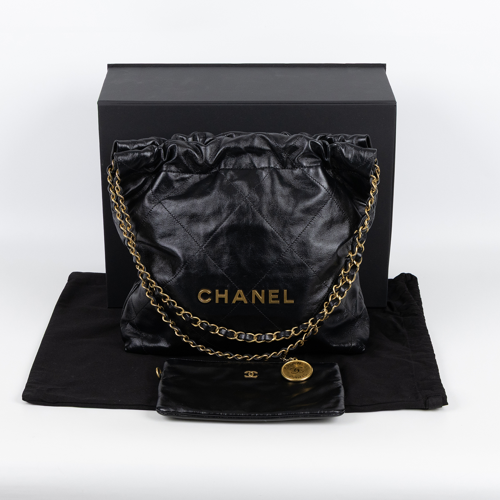 香奈兒 CHANEL 22 小型 束口包 AS3260 晶片款 黑22包 小號 原廠盒子/防塵袋/內袋