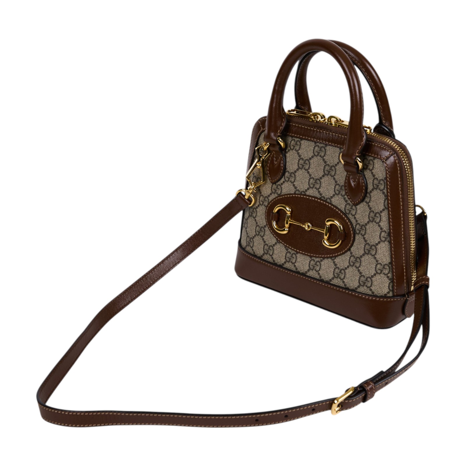 古馳 GUCCI Horsebit 1955 迷你 貝殼包 640716 92TCG 棕Horsebit 1955 肩背包 原廠盒子/防塵袋