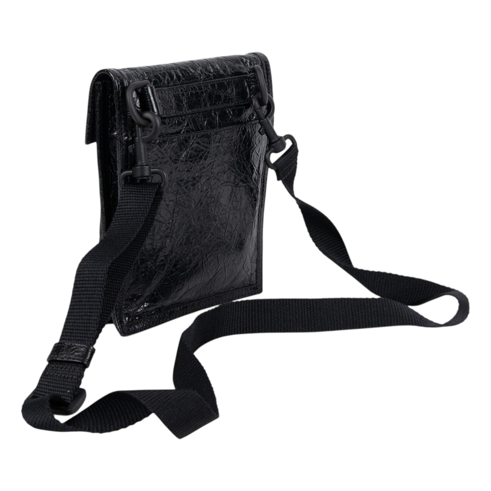 巴黎世家 BALENCIAGA Explorer 小型 小包 6559821VG7X 黑油蠟皮手機包 防塵袋