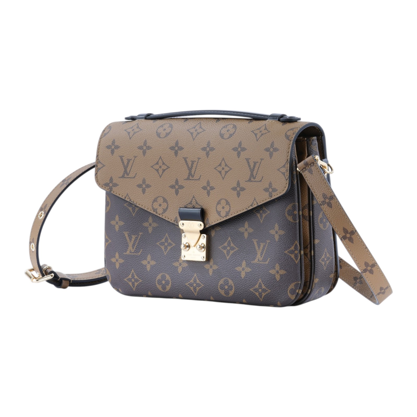 路易威登 LOUIS VUITTON Pochette Métis 拚色設計 釦式 手提 斜背包 M44876 晶片款  原廠盒子/防塵袋/背帶