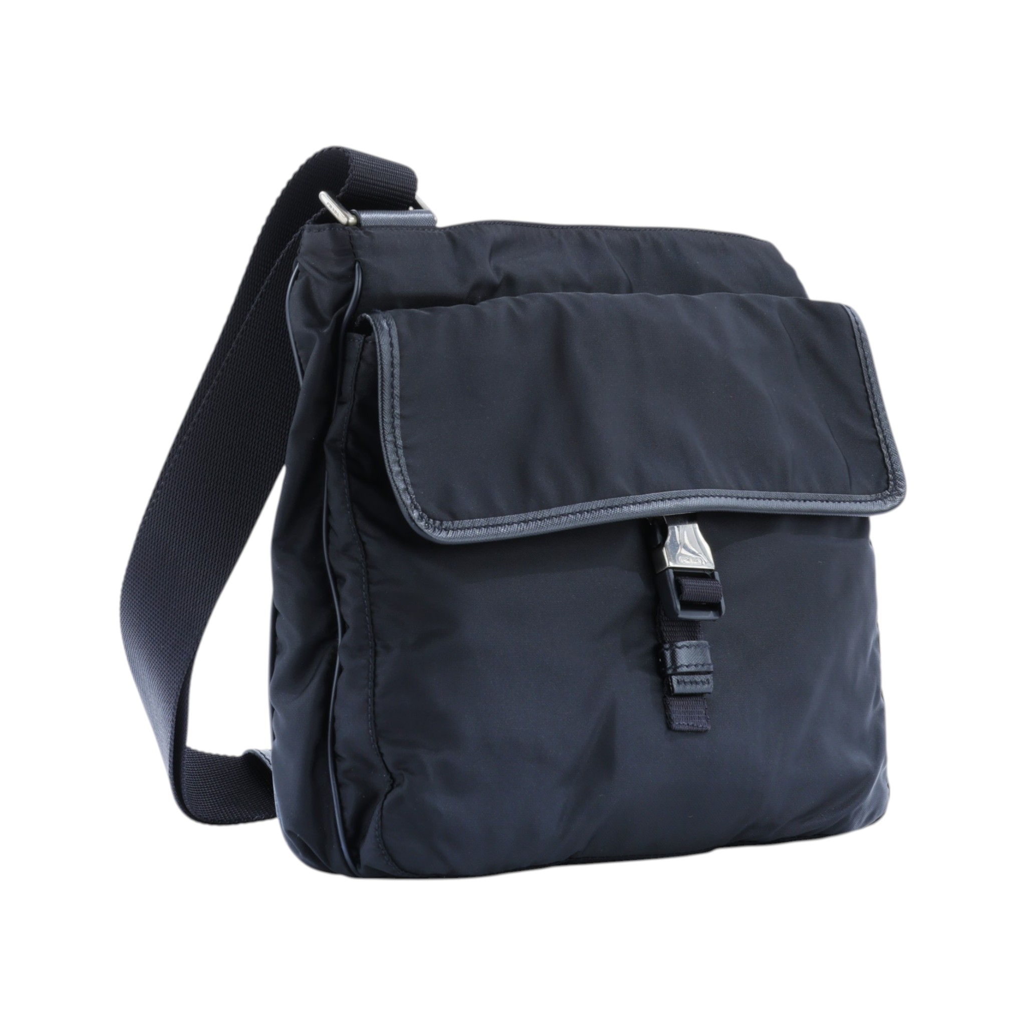 普拉達 PRADA Tessuto Nylon 肩背包 手提包 VA0269_064 黑單肩包 防塵袋/保證卡