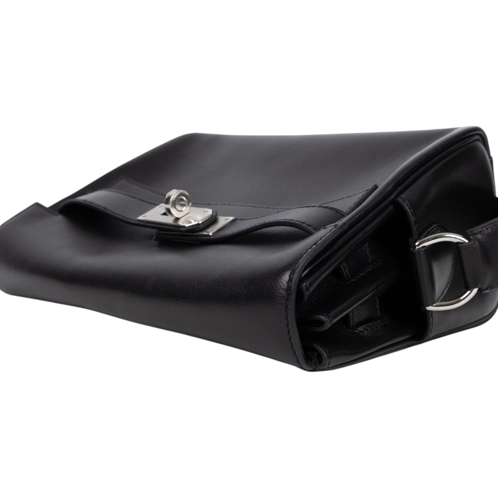 愛馬仕 Hermes Kelly Bag 凱莉包 Messenger PM 手提包 黑色 銀扣 H085009CK89 /W刻  原廠盒子/防塵袋/鎖組