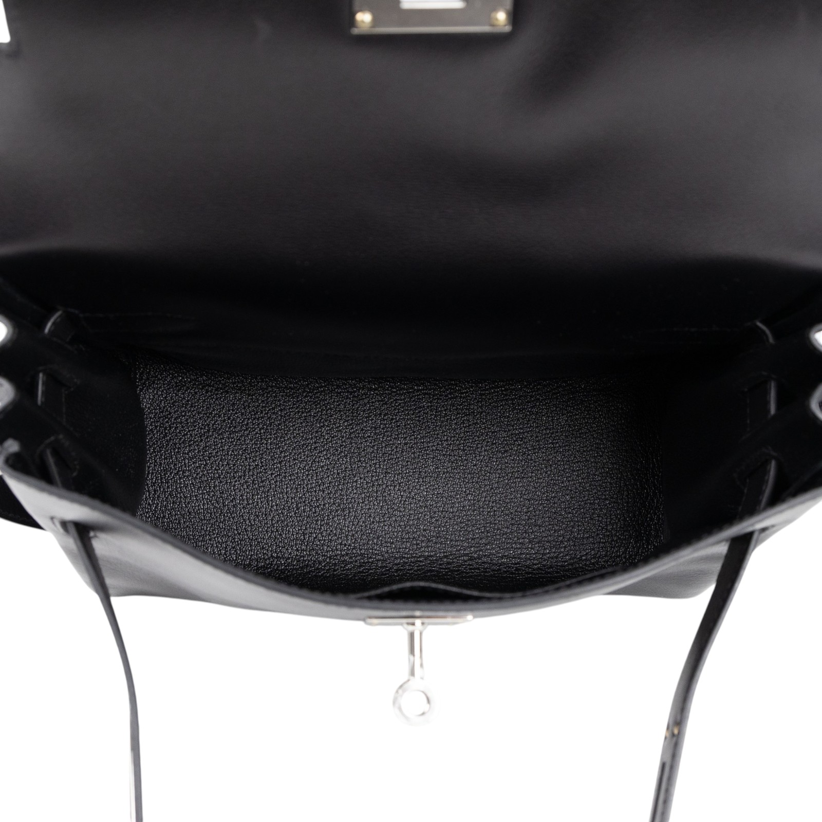 愛馬仕 Hermes Kelly Bag 凱莉包 Messenger PM 手提包 黑色 銀扣 H085009CK89 /W刻  原廠盒子/防塵袋/鎖組