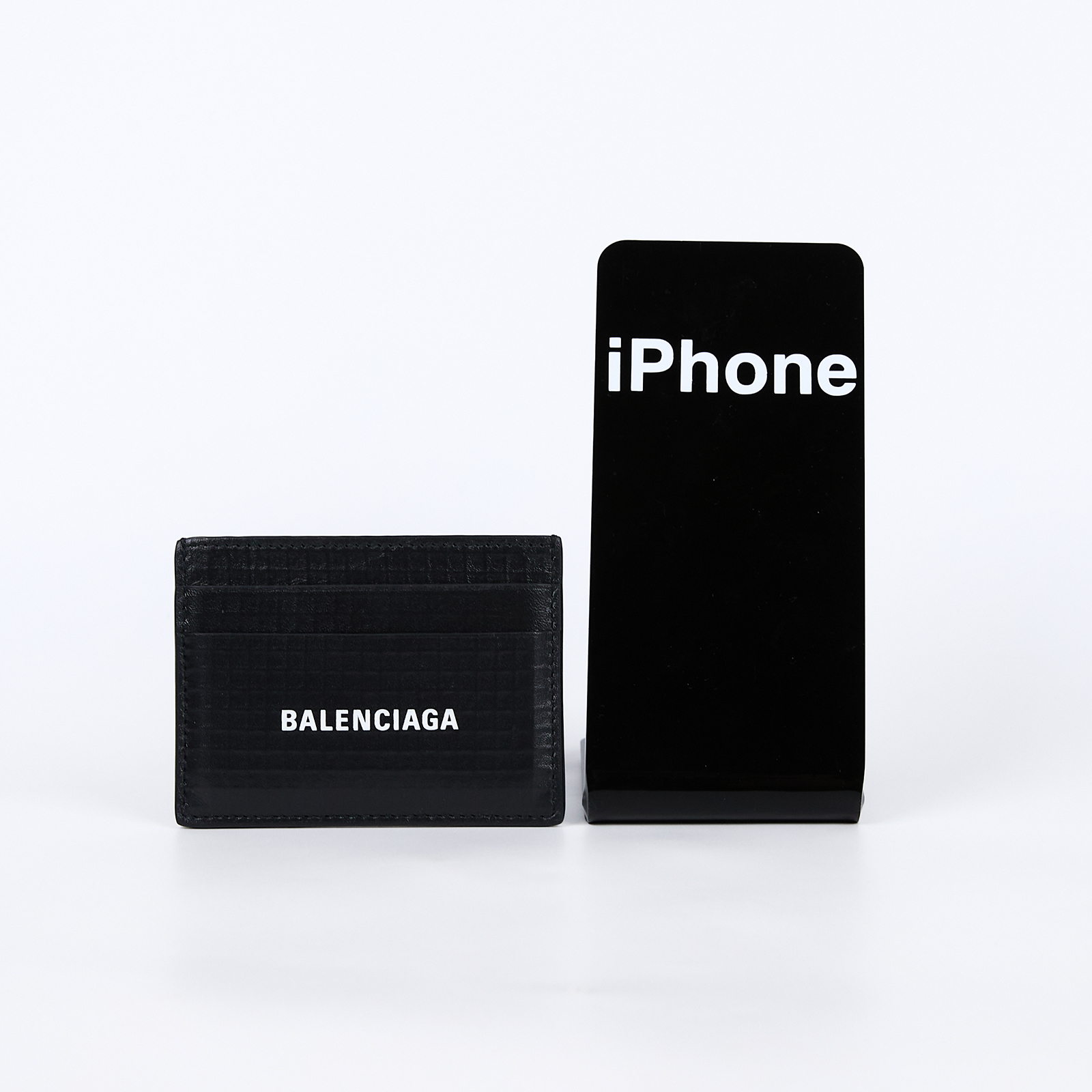 巴黎世家 BALENCIAGA 卡片夾 5943092AAZP 黑格紋卡夾 原廠盒子/防塵袋