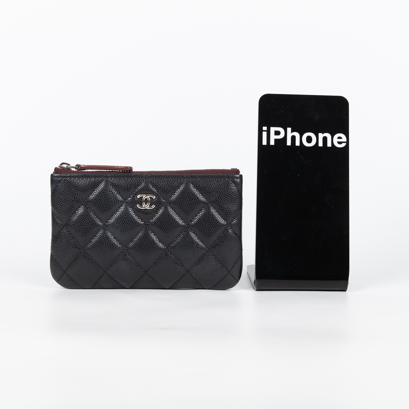 香奈兒 CHANEL 經典 拉鍊 隨身包 小型 AP4020 29開黑銀荔枝拉鍊零錢包 無附屬品