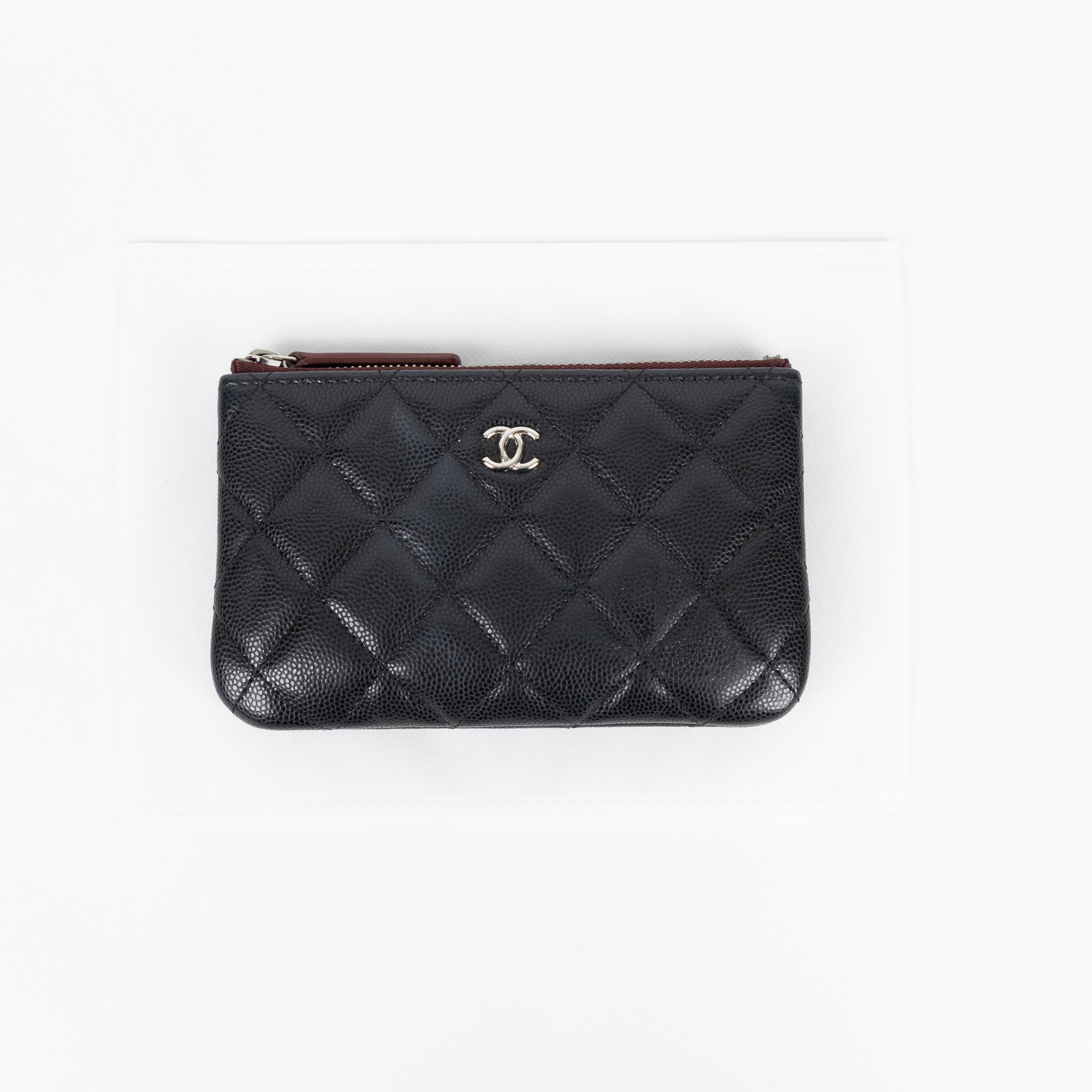 香奈兒 CHANEL 經典 拉鍊 隨身包 小型 AP4020 29開黑銀荔枝拉鍊零錢包 無附屬品