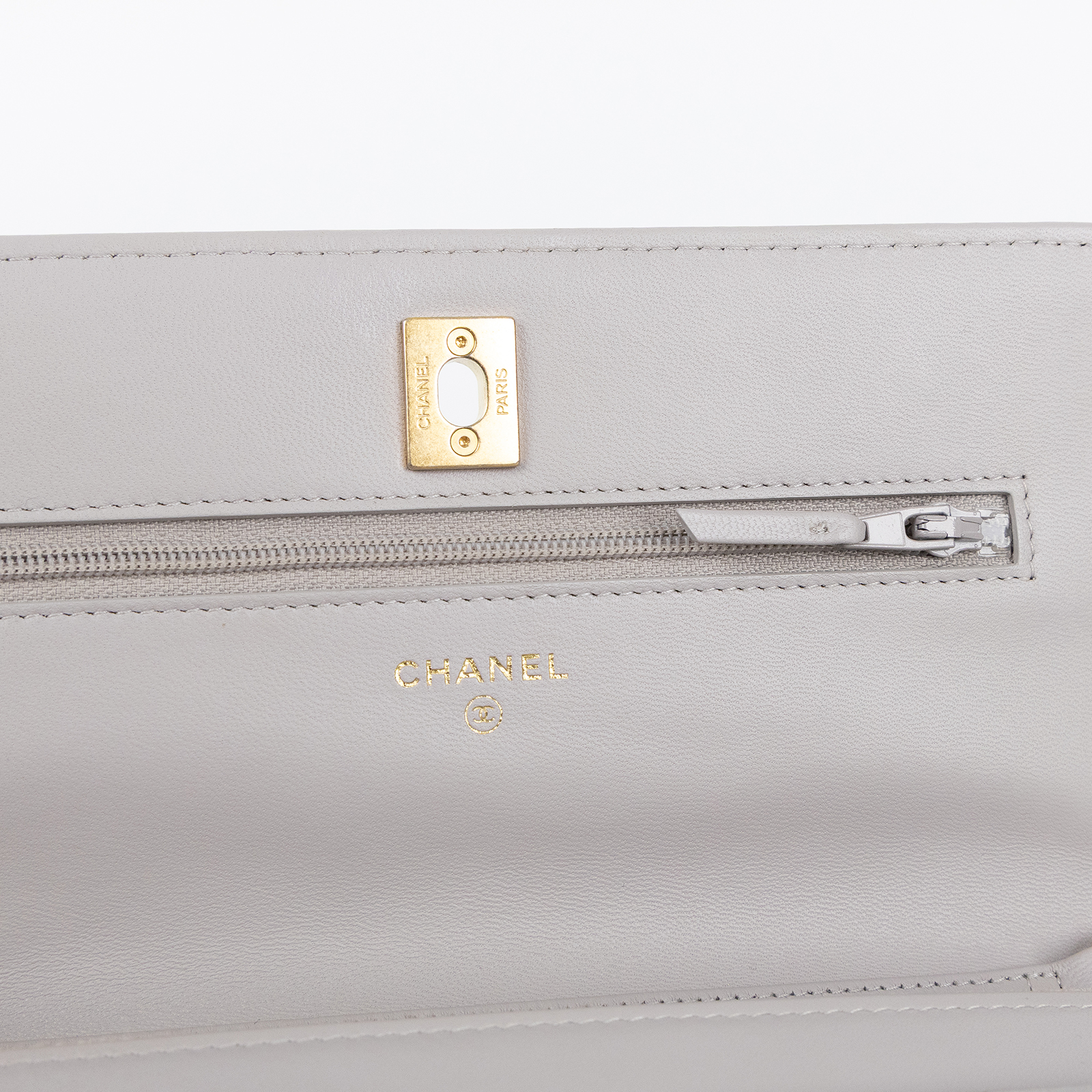 香奈兒 CHANEL 菱格紋 WOC 金球 鍊帶包 AP1450 晶片款 灰羊金球woc 原廠盒子/防塵袋