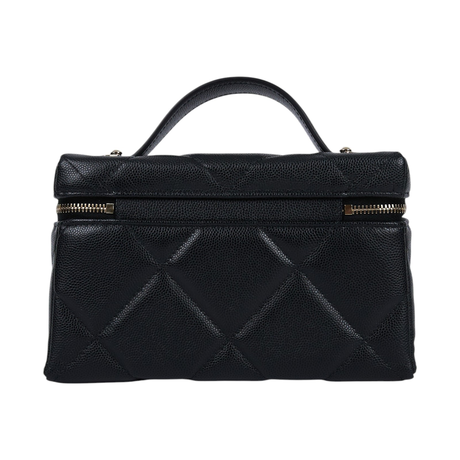 香奈兒 CHANEL CC LOGO 化妝盒 化妝箱 斜背包 手提包 AP4936 B22105 晶片款 黑金荔枝VANITY CASE 原廠盒子/防塵袋/購買證明影本