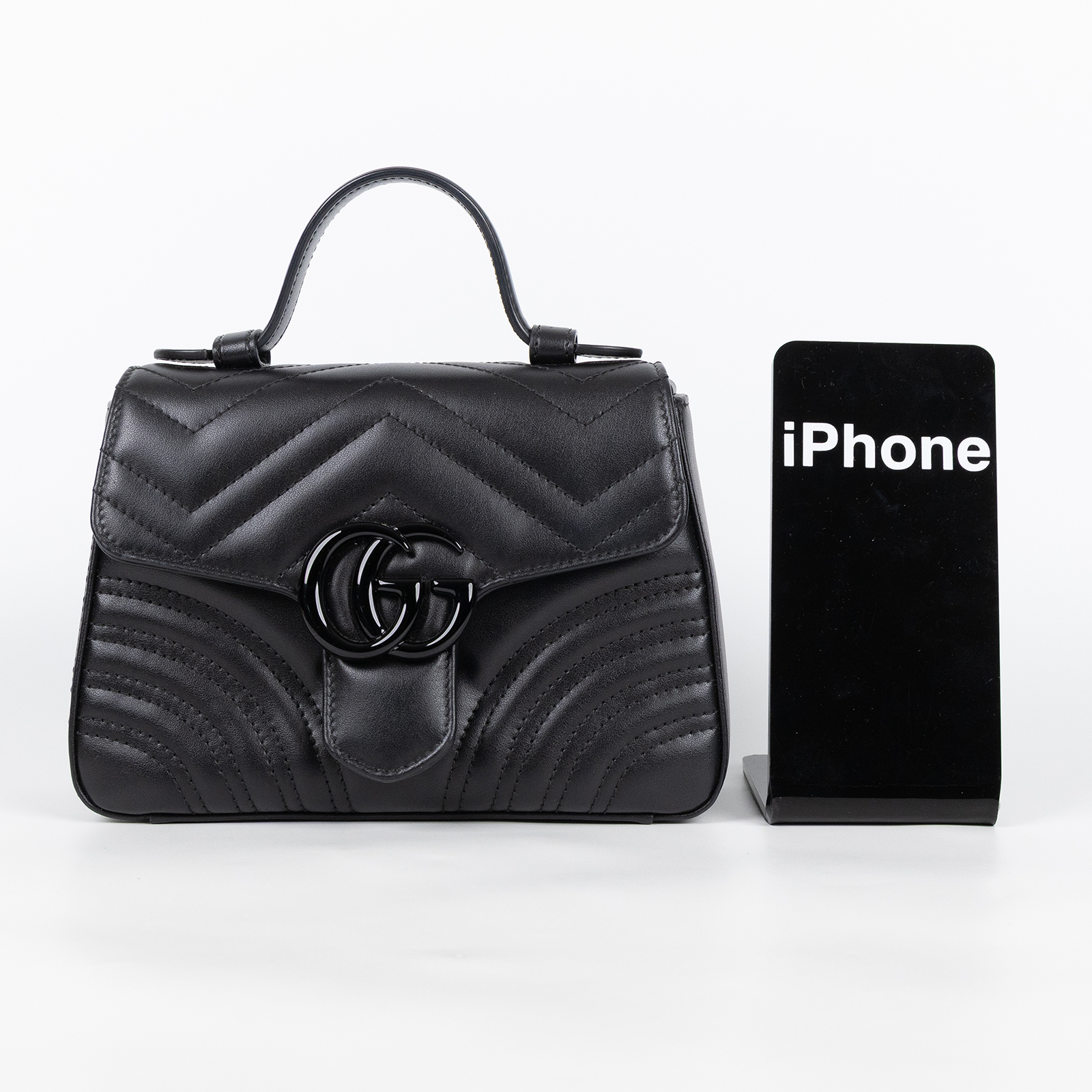 古馳 GUCCI GG Marmont 肩背包 斜背包 手提包 702563 DTDFV 黑GG Marmont Top Handle 包 2WAY 防塵袋