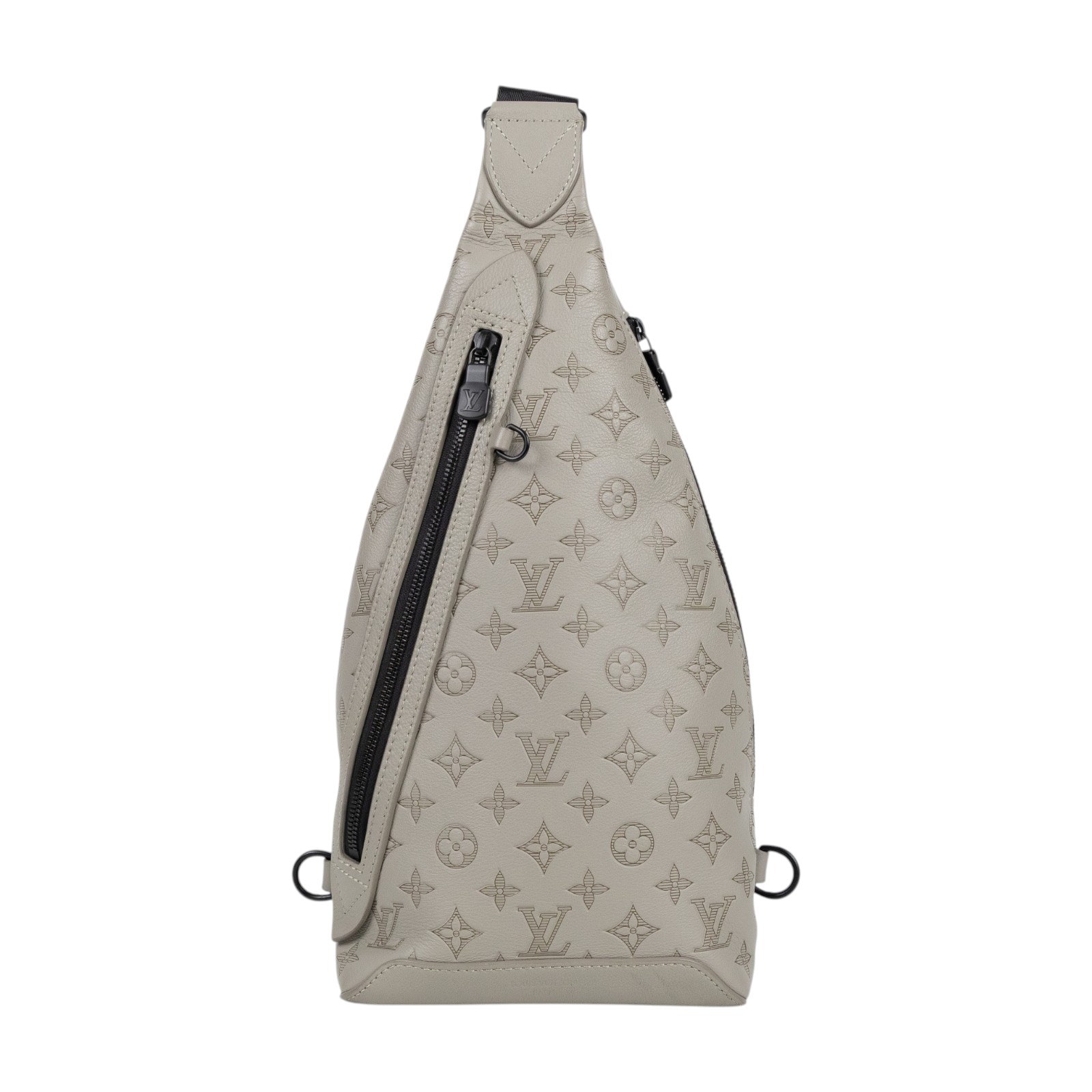 路易威登 LOUIS VUITTON 斜背包 胸口包 M14916 晶片款 米灰色SHADOW壓紋胸包 零錢包/原廠盒子/防塵袋/購買證明