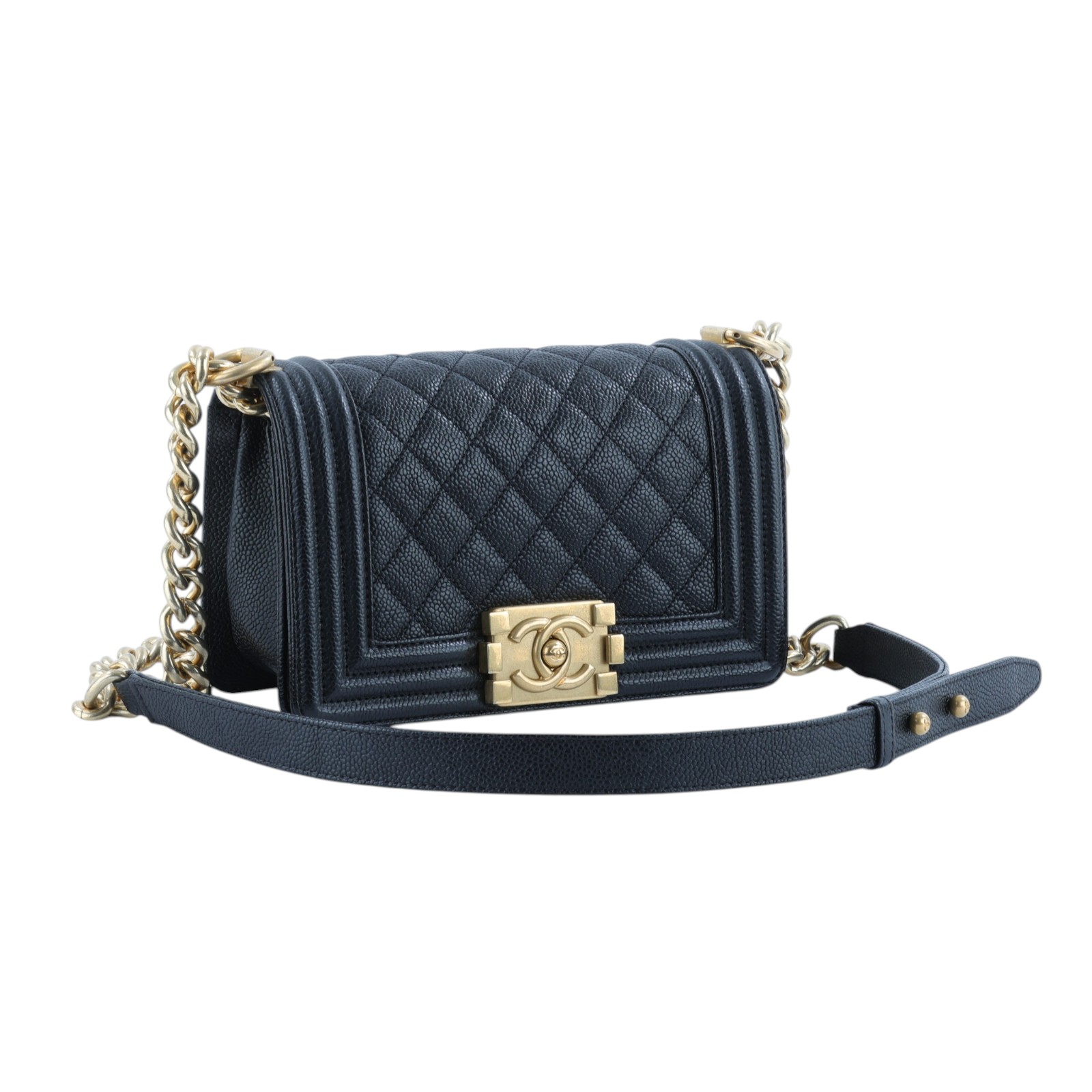 香奈兒 CHANEL Boy 20 小型 口蓋包 A67085 Y61169 23開黑金荔枝BOY20 原廠盒子/保證卡/國外購買證明