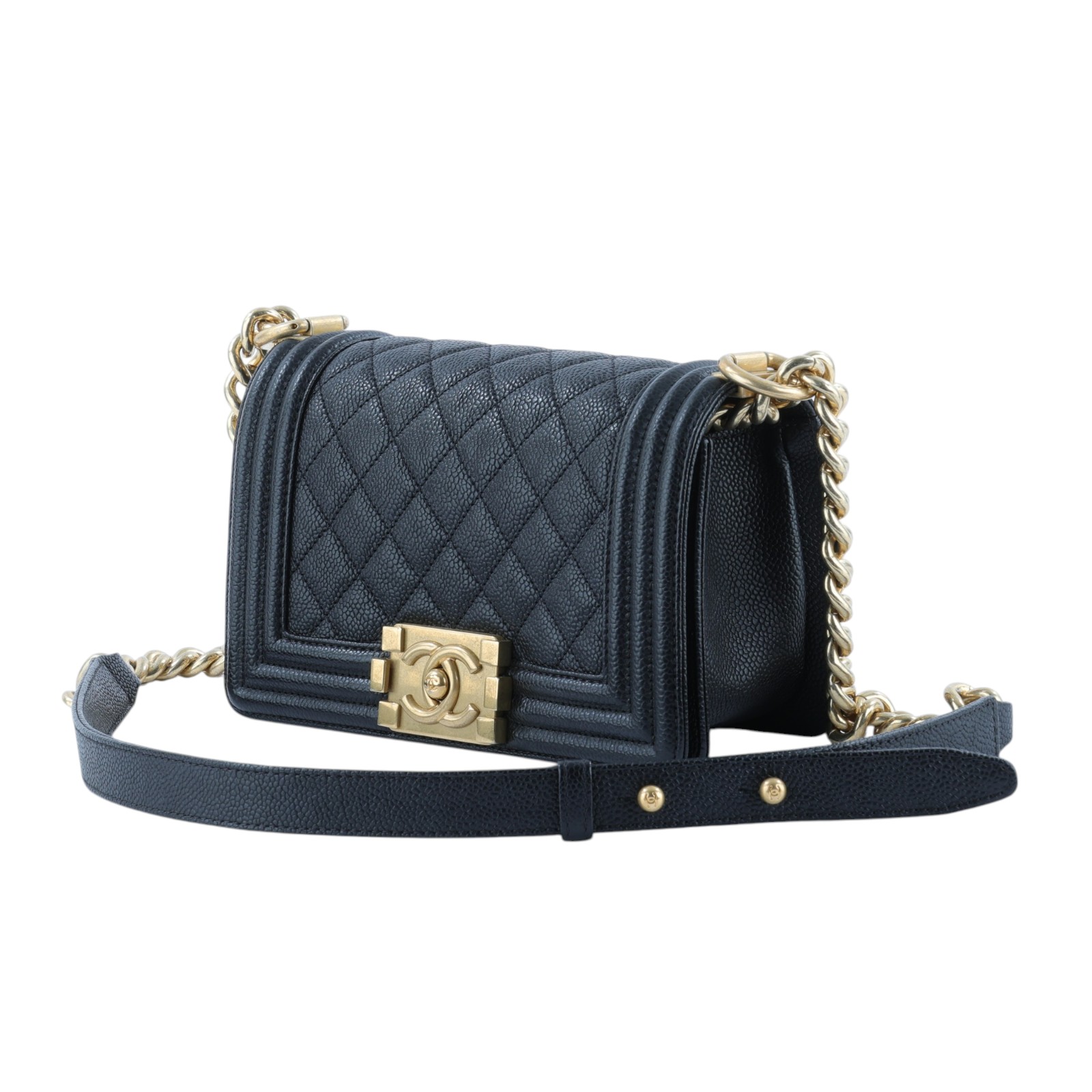 香奈兒 CHANEL Boy 20 小型 口蓋包 A67085 Y61169 23開黑金荔枝BOY20 原廠盒子/保證卡/國外購買證明