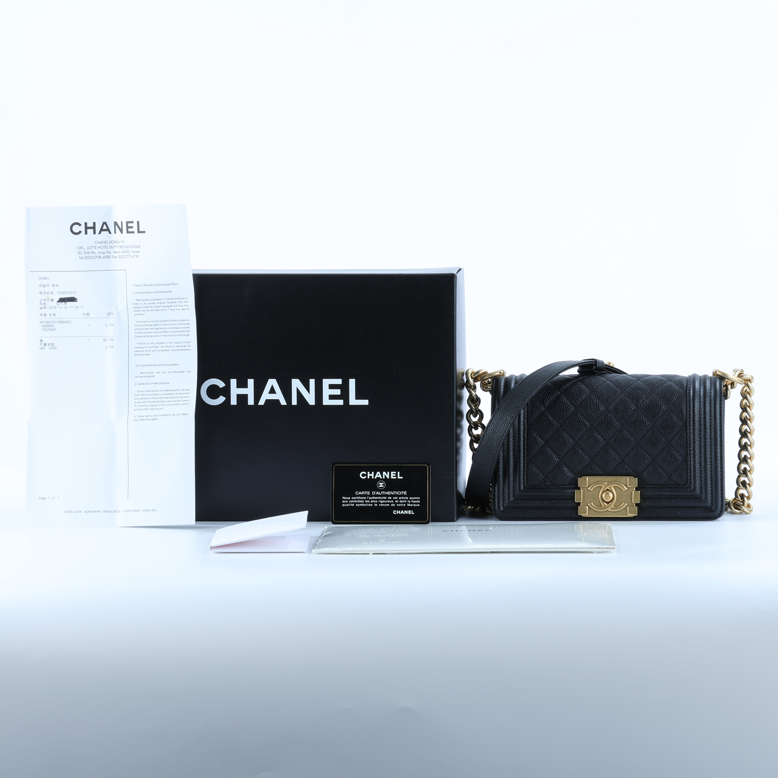 香奈兒 CHANEL Boy 20 小型 口蓋包 A67085 Y61169 23開黑金荔枝BOY20 原廠盒子/保證卡/國外購買證明