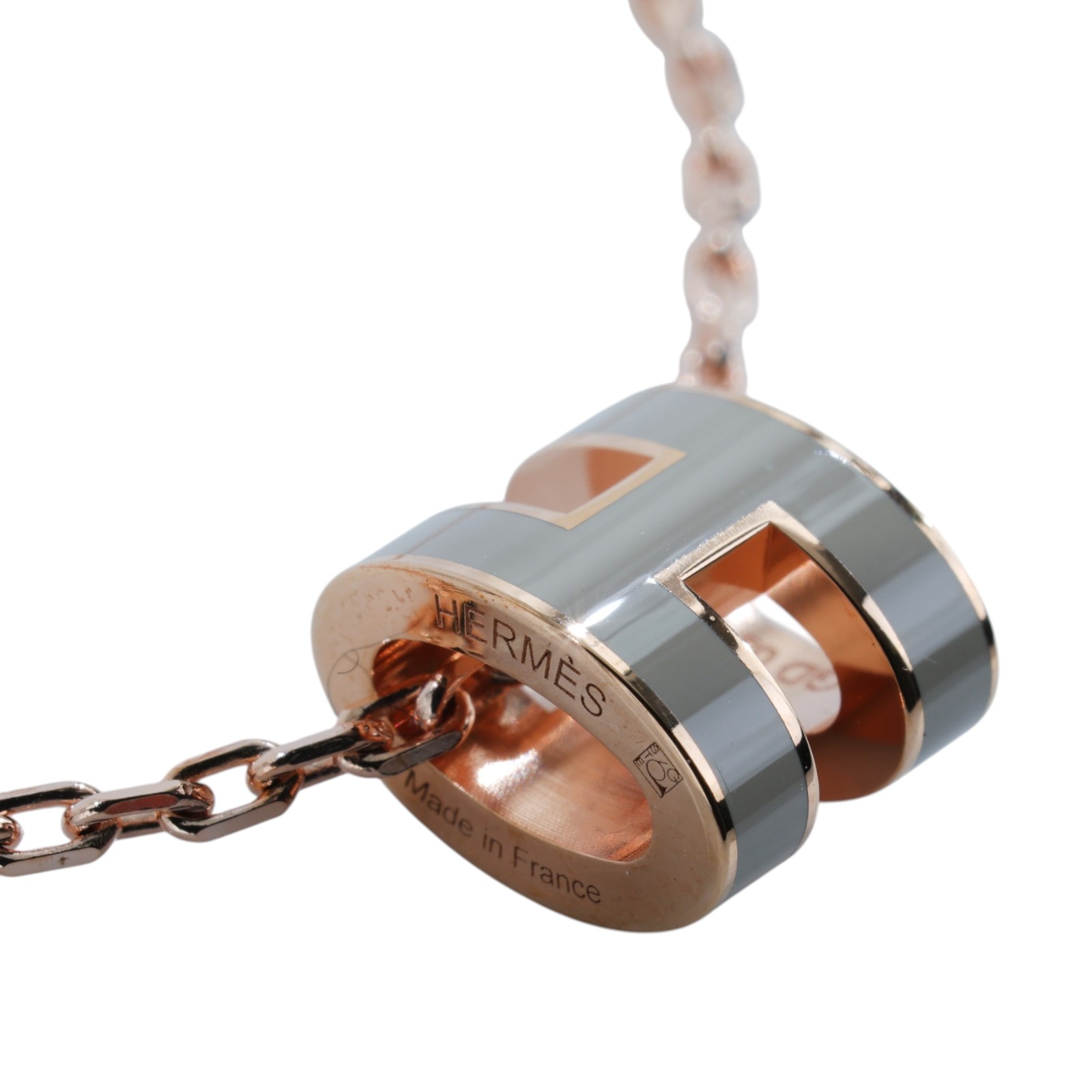 愛馬仕 Hermes Mini Pop H 墜飾 栗子色 H147992FO55  栗子色枚金MINI POP項鍊 防塵袋/原廠盒子