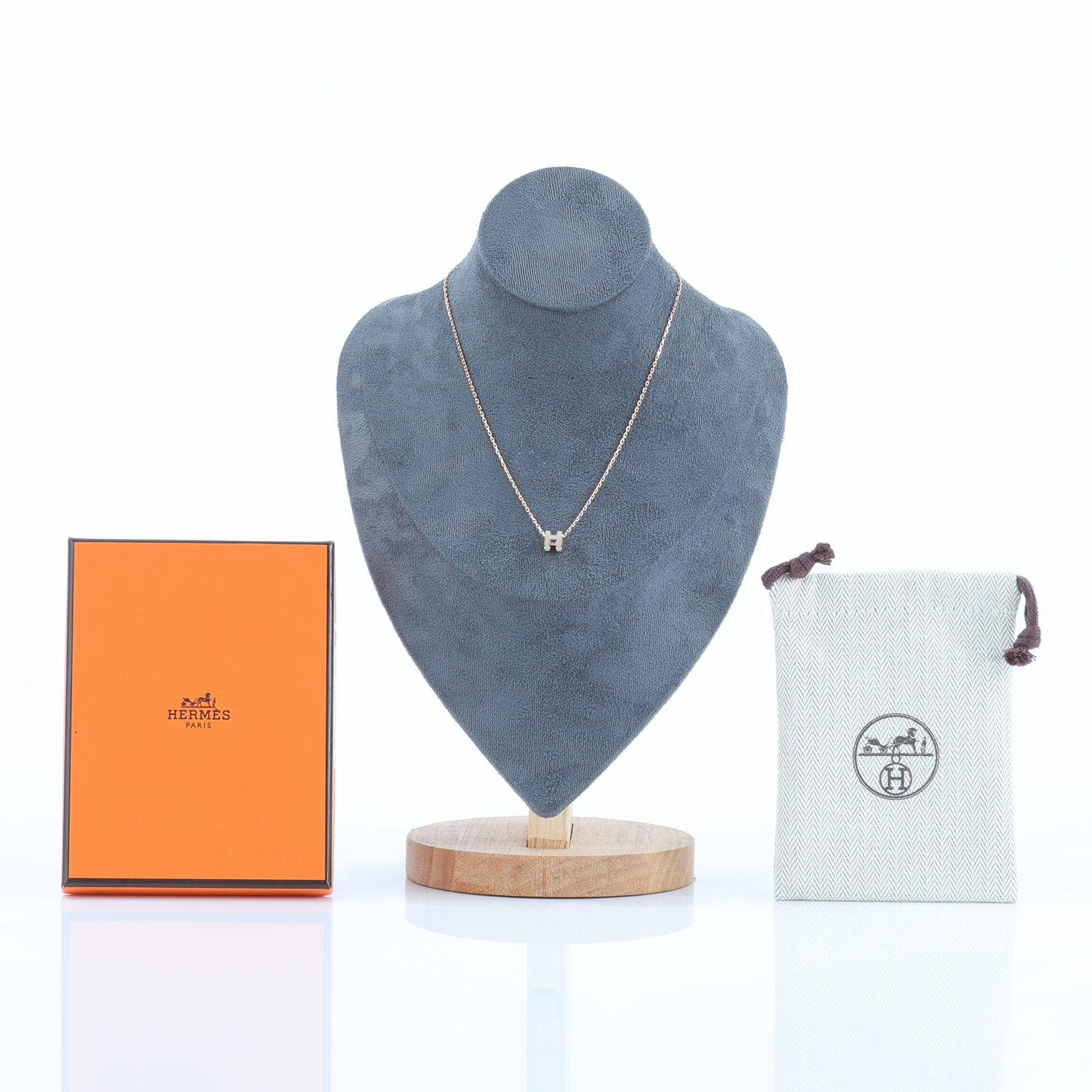 愛馬仕 Hermes Mini Pop H 墜飾 栗子色 H147992FO55  栗子色枚金MINI POP項鍊 防塵袋/原廠盒子