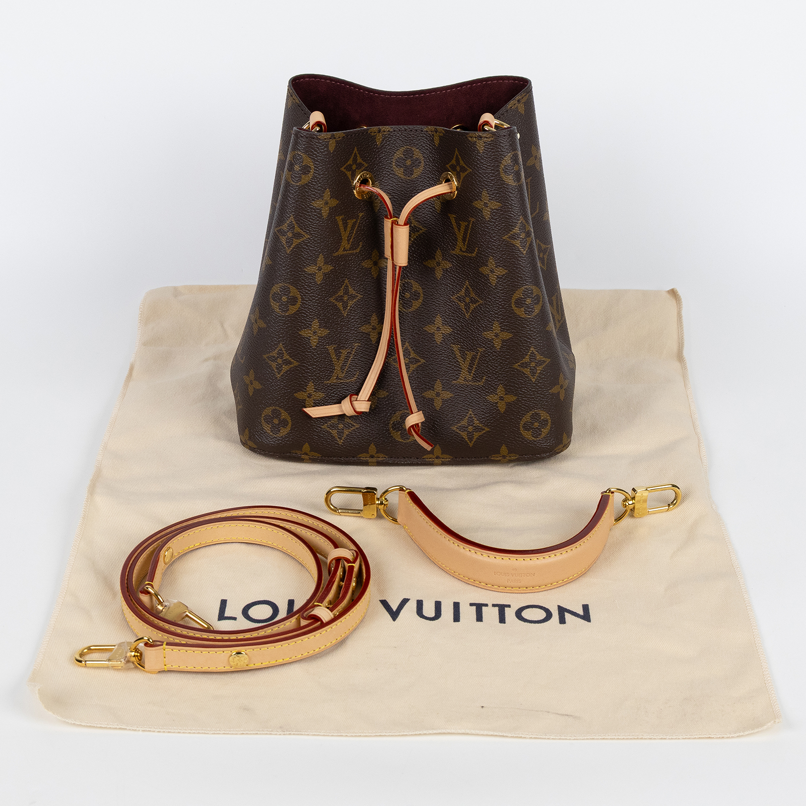 路易威登 LOUIS VUITTON Néonoé BB 經典帆布 束口水桶包 M46581 晶片款 原花Néonoé BB 防塵袋/背帶/手提帶