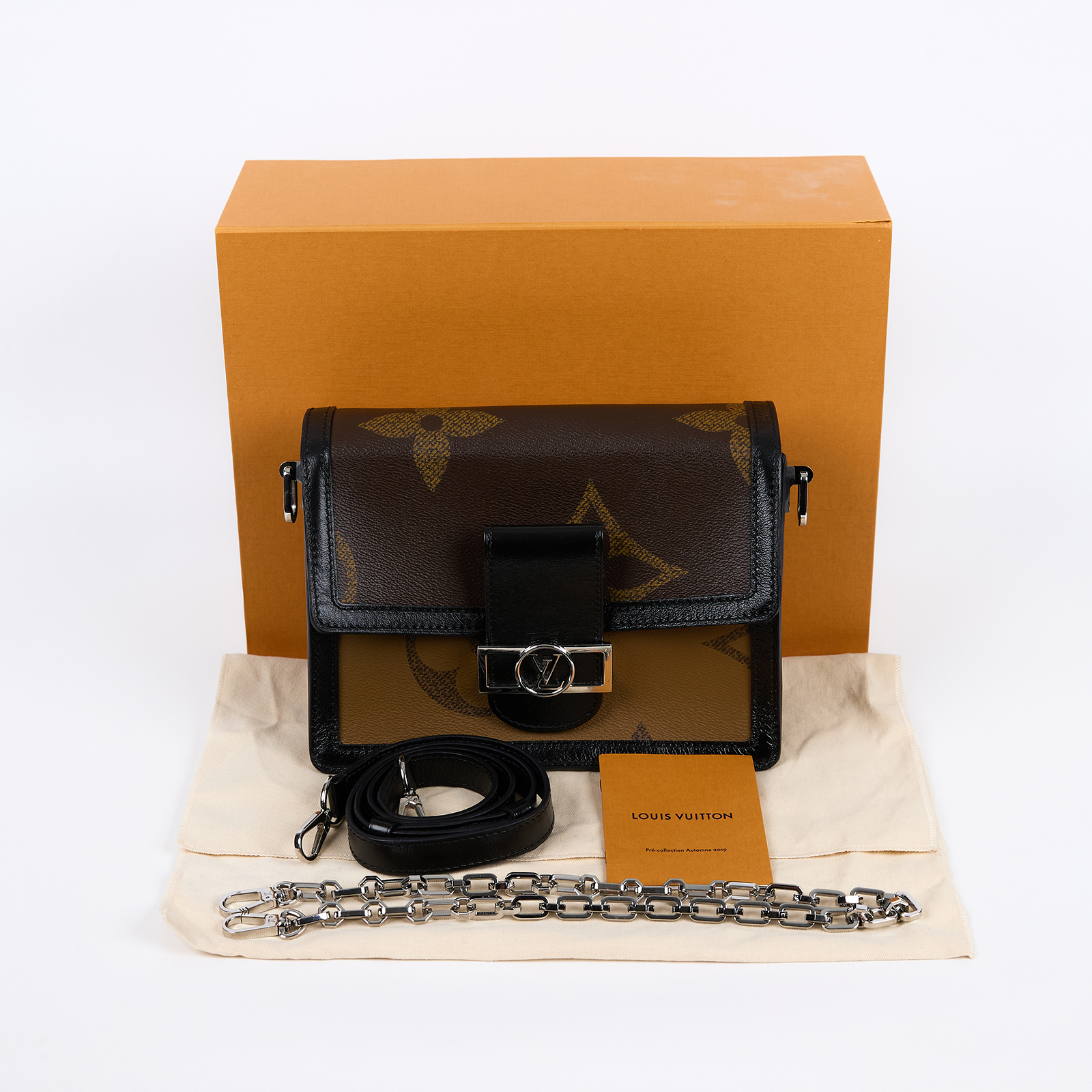 路易威登 LOUIS VUITTON DAUPHINE MM 肩背包 M44599 黑邊大原花DAUPHINE MM 防塵袋/原廠盒子/背帶2
