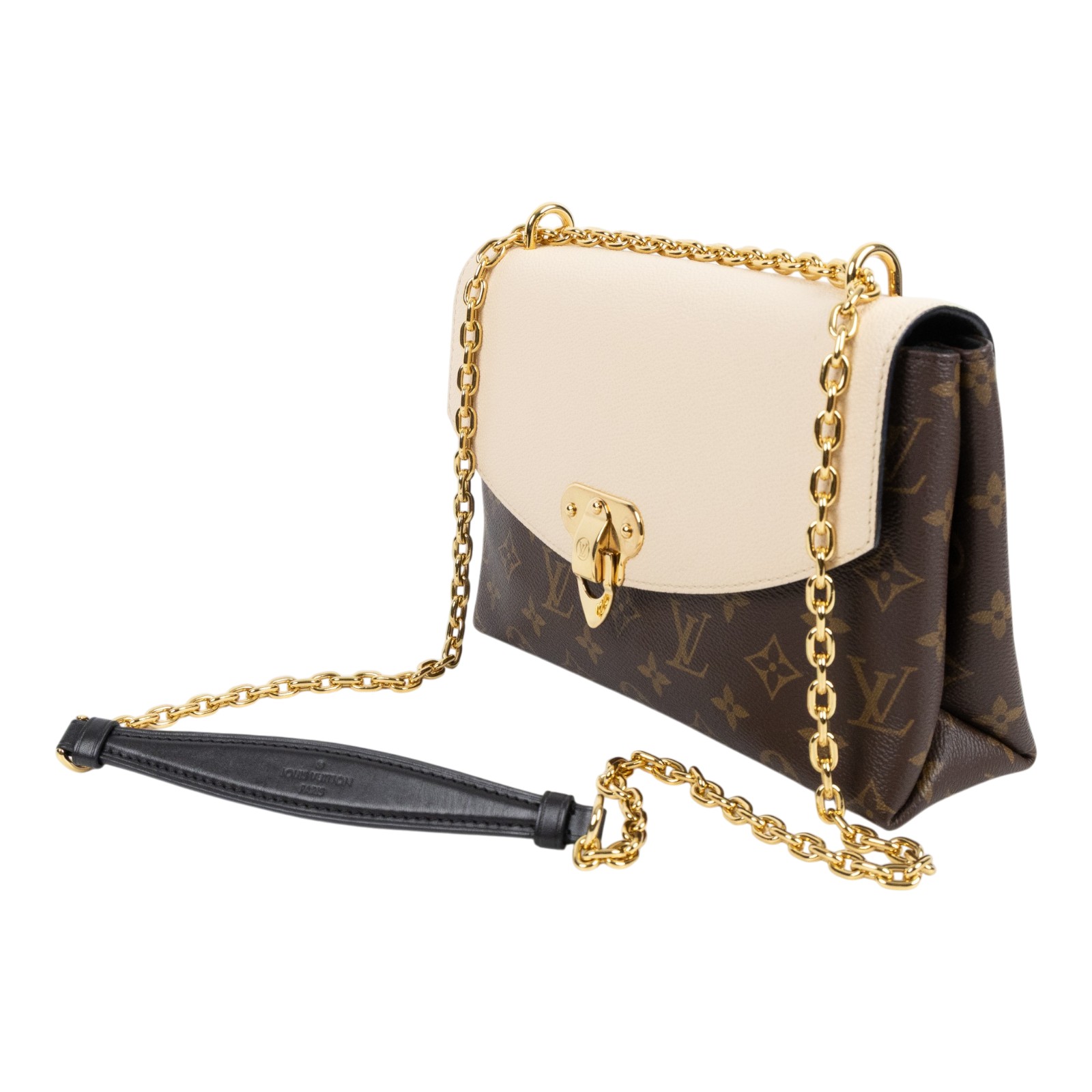 路易威登 LOUIS VUITTON Saint Placide 肩背包 斜背包 M43584 原花奶油白Sanit Placide掀蓋練包 防塵袋